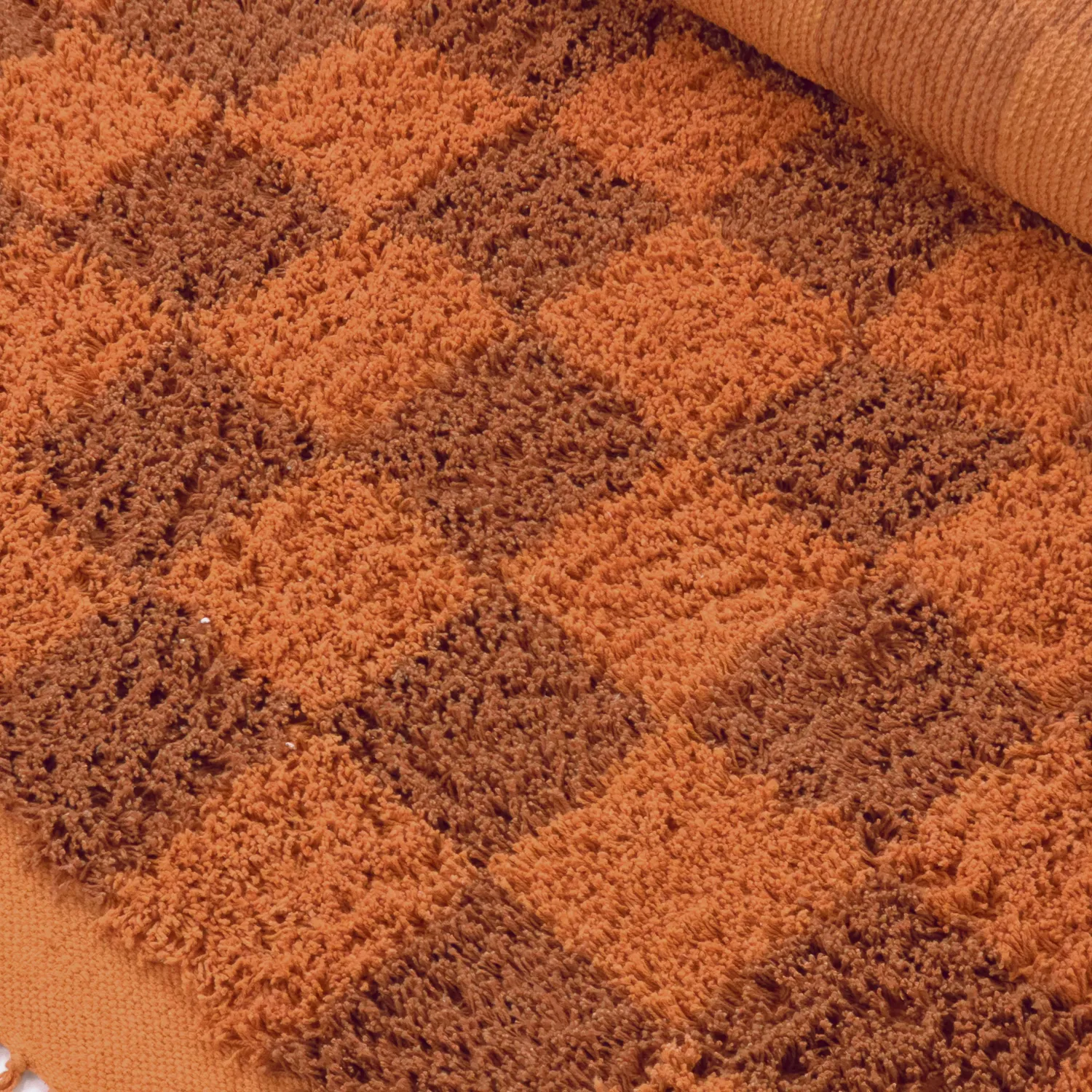 Tapis à poils longs - Elsey Natural Cotton Shaggy (oranžna/rdeča)