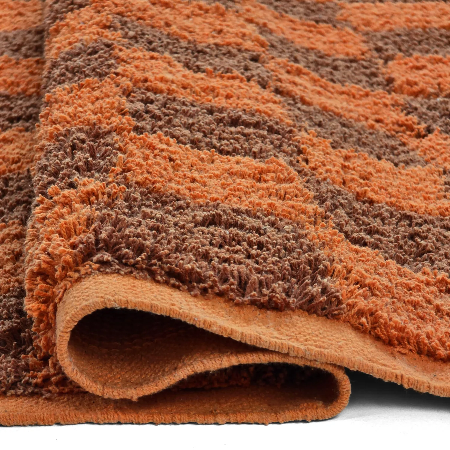 Tapis à poils longs - Elsey Natural Cotton Shaggy (oranžna/rdeča)