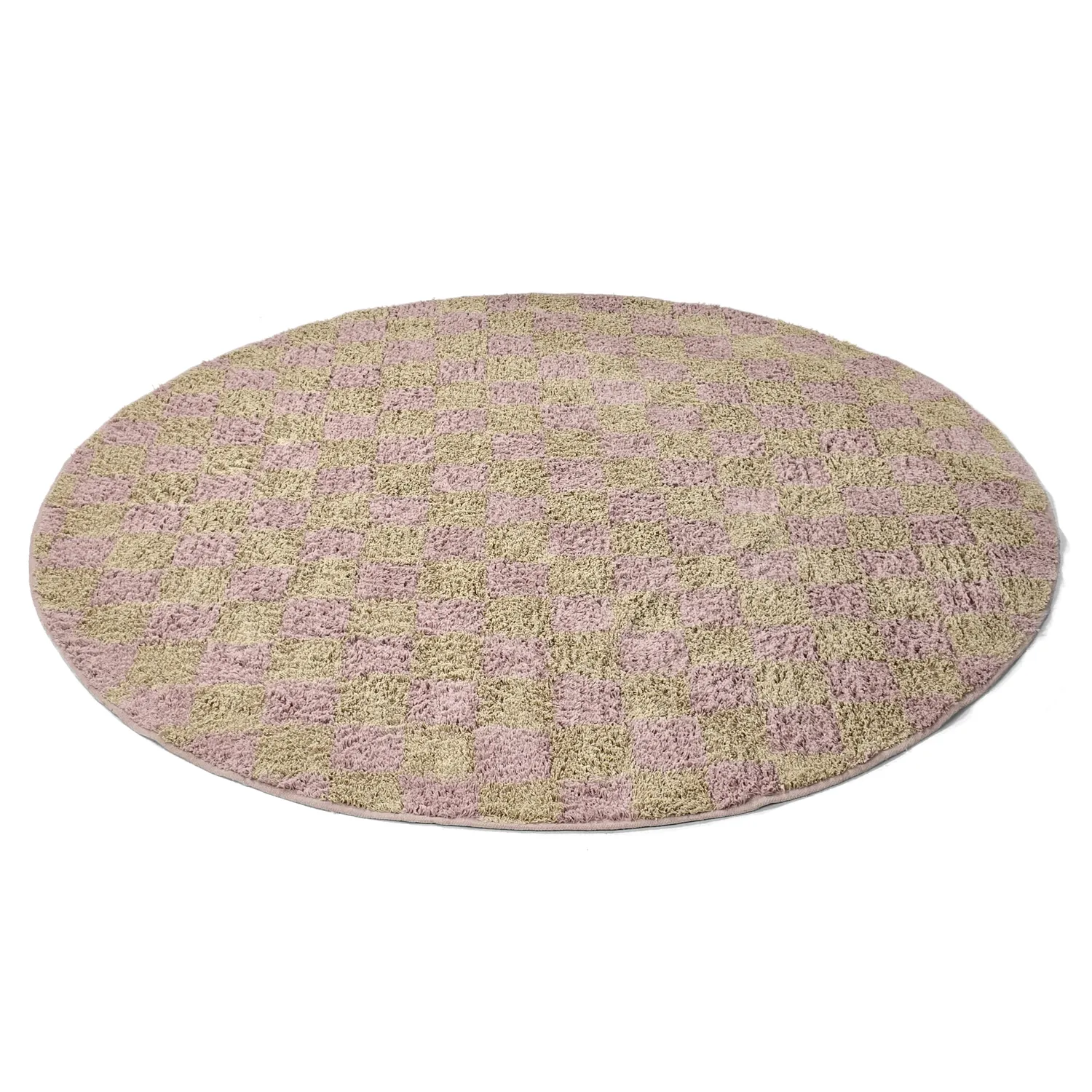 Tapis rond - Elsey Natural Cotton Shaggy (roza/oranžna)