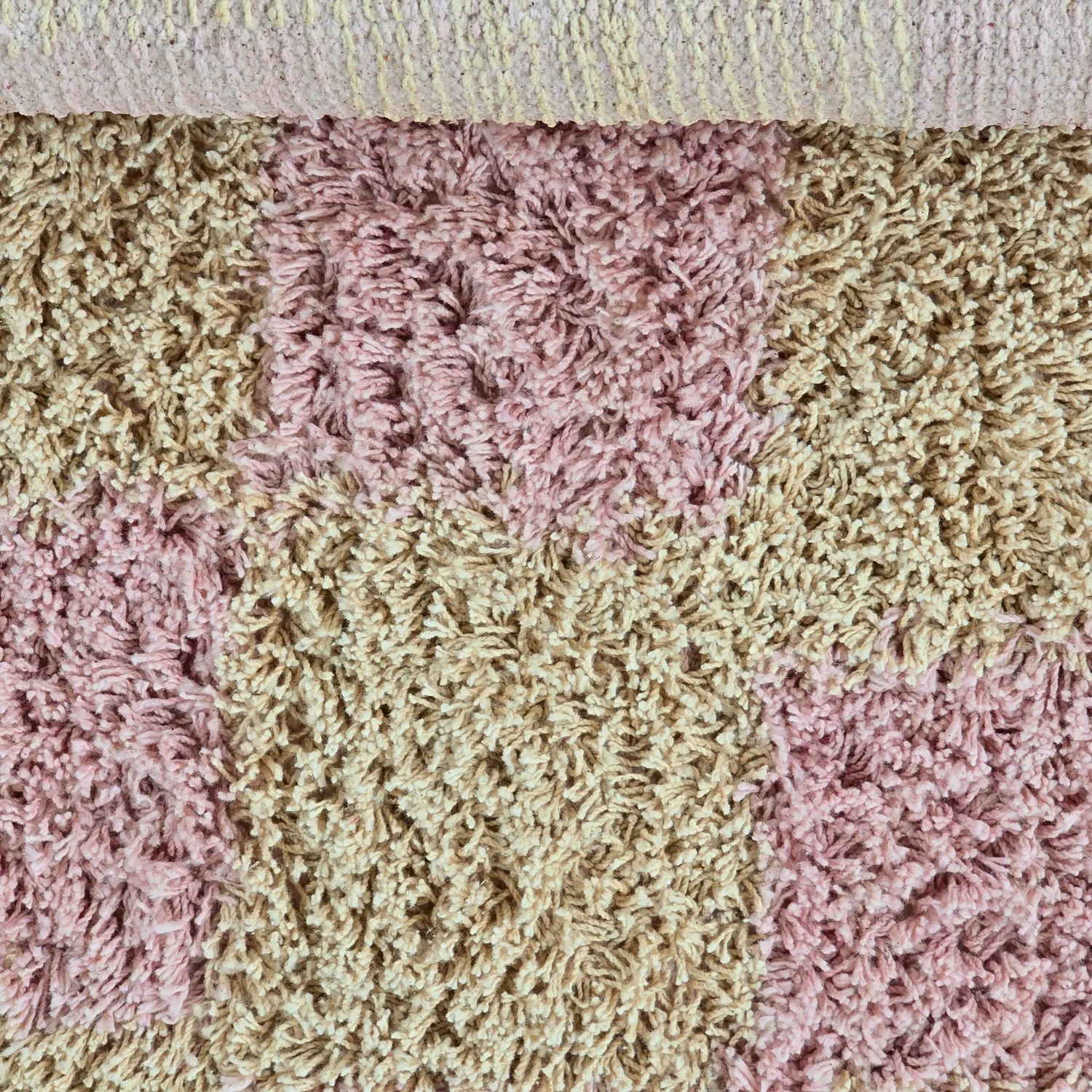 Tapis rond - Elsey Natural Cotton Shaggy (roza/oranžna)