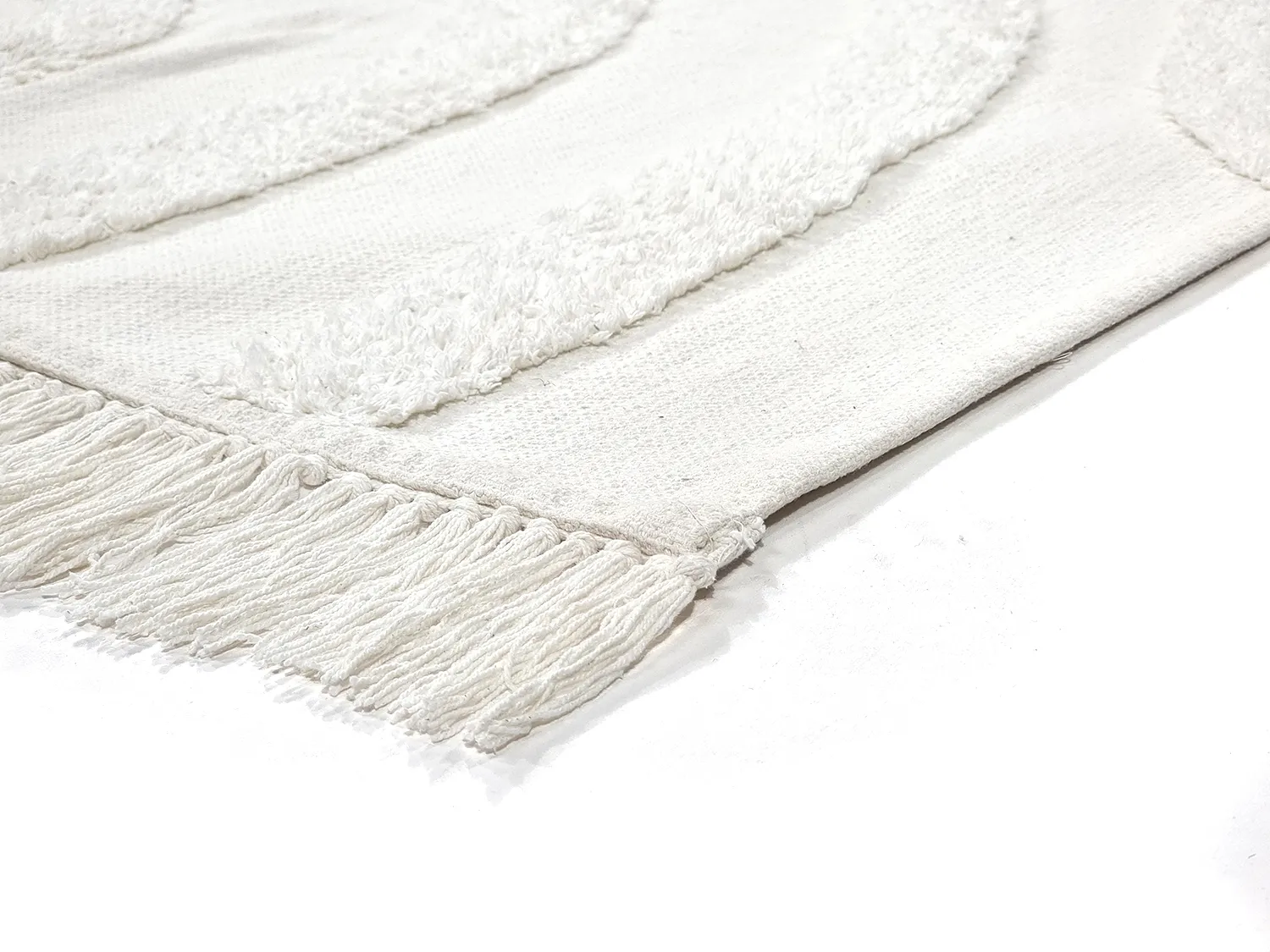 Tapis shaggy - Emilia Natural Cotton Shaggy (blanc cassé)