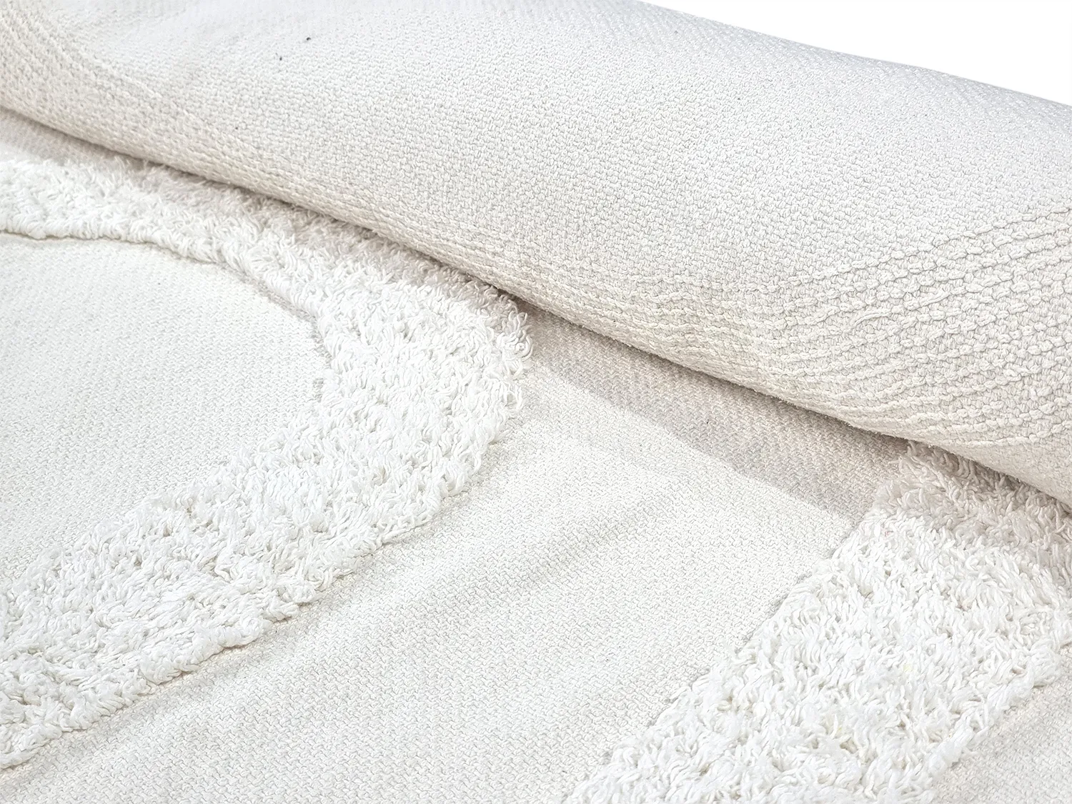 Tapis shaggy - Emilia Natural Cotton Shaggy (blanc cassé)