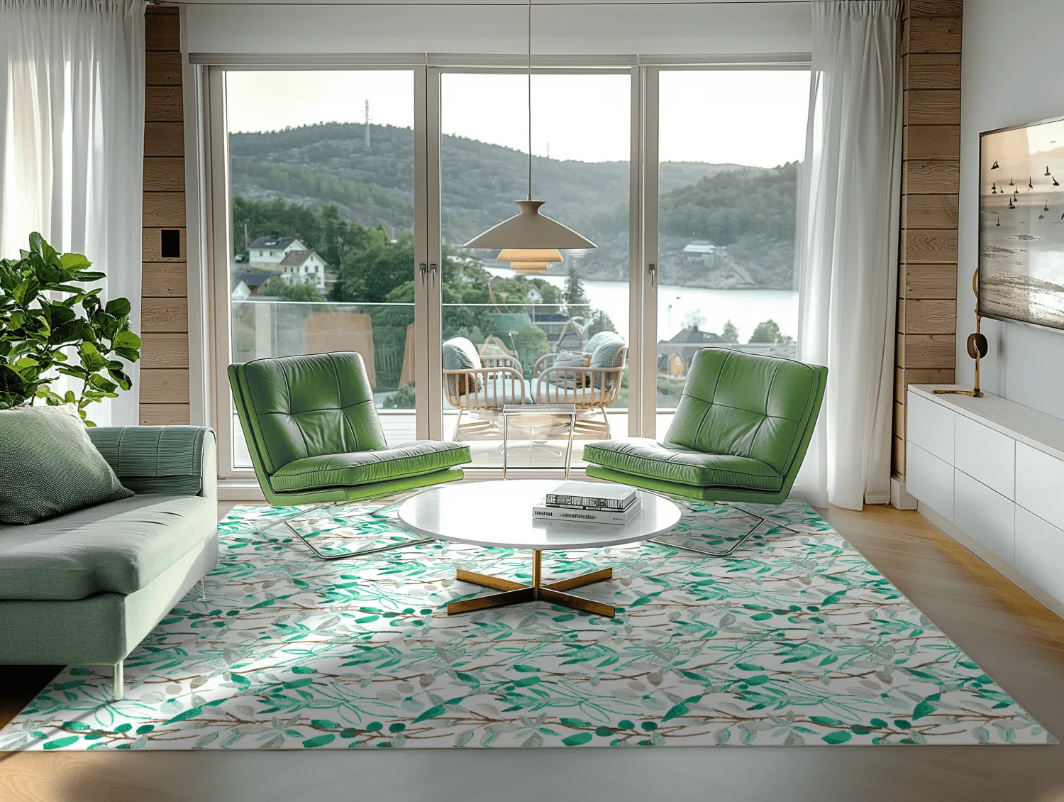 Tapis Wilton - Evelina (vert/multicolore)