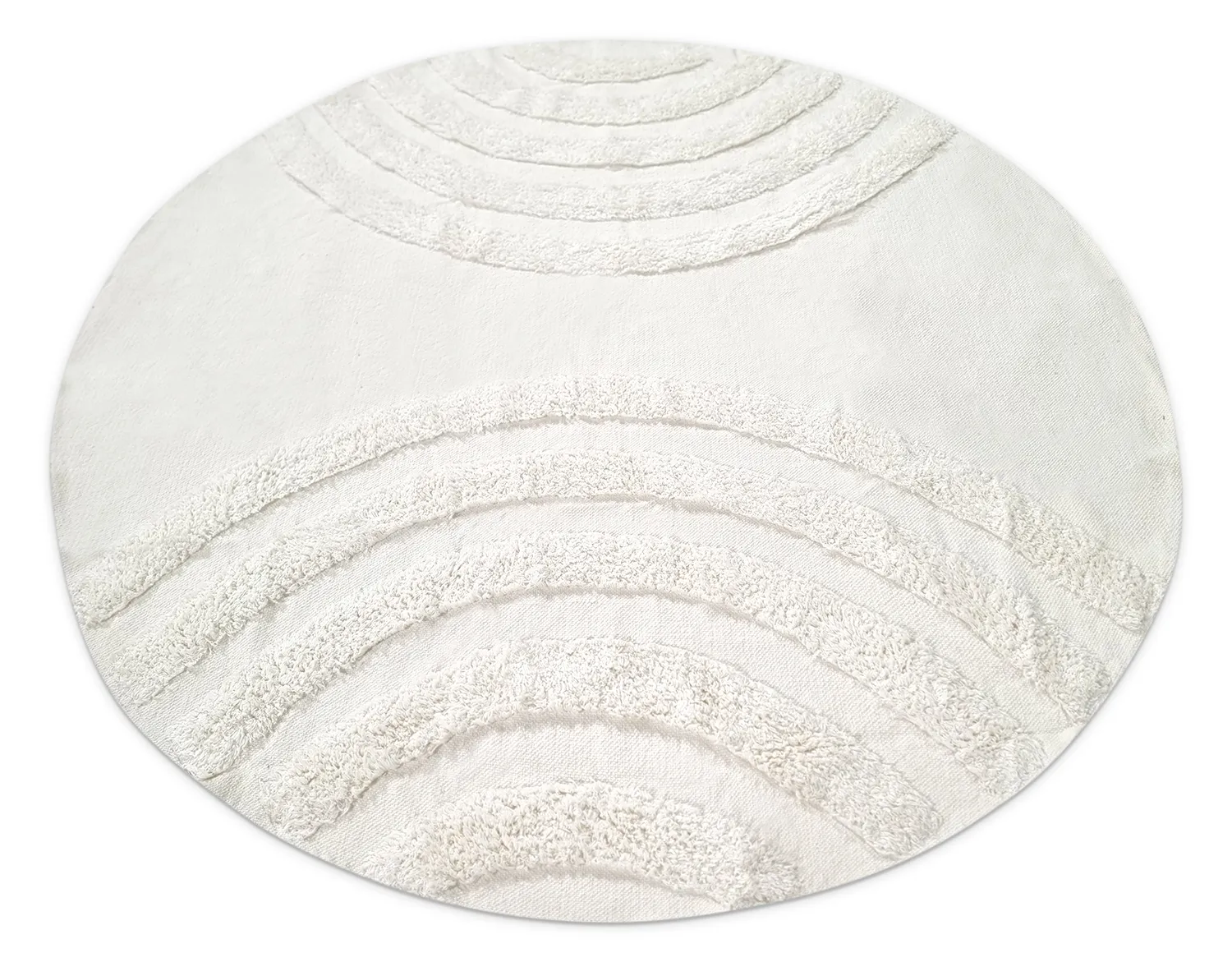 Tapis rond - Everly Natural Cotton Shaggy (blanc cassé)
