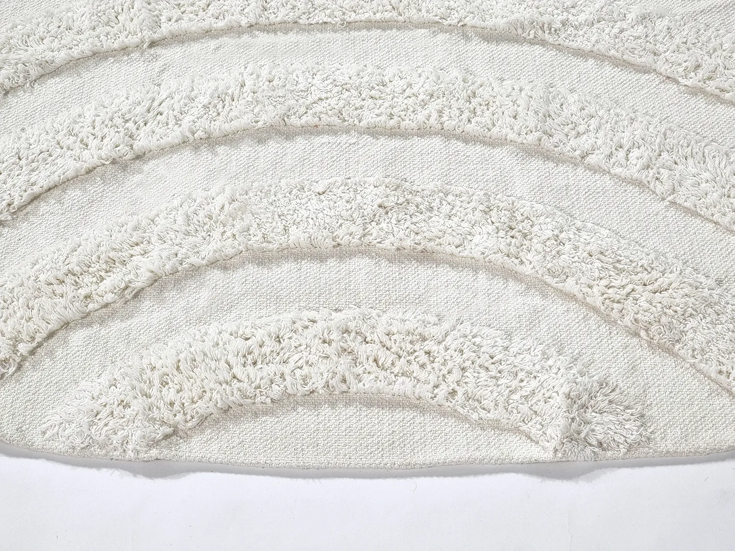 Tapis rond - Everly Natural Cotton Shaggy (blanc cassé)