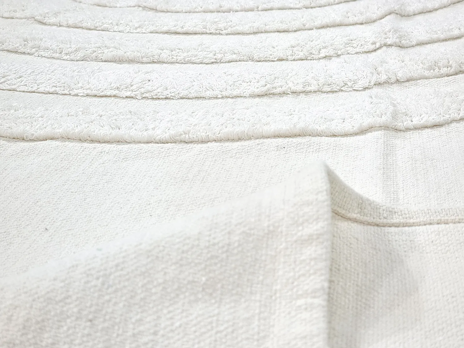 Tapis rond - Everly Natural Cotton Shaggy (blanc cassé)