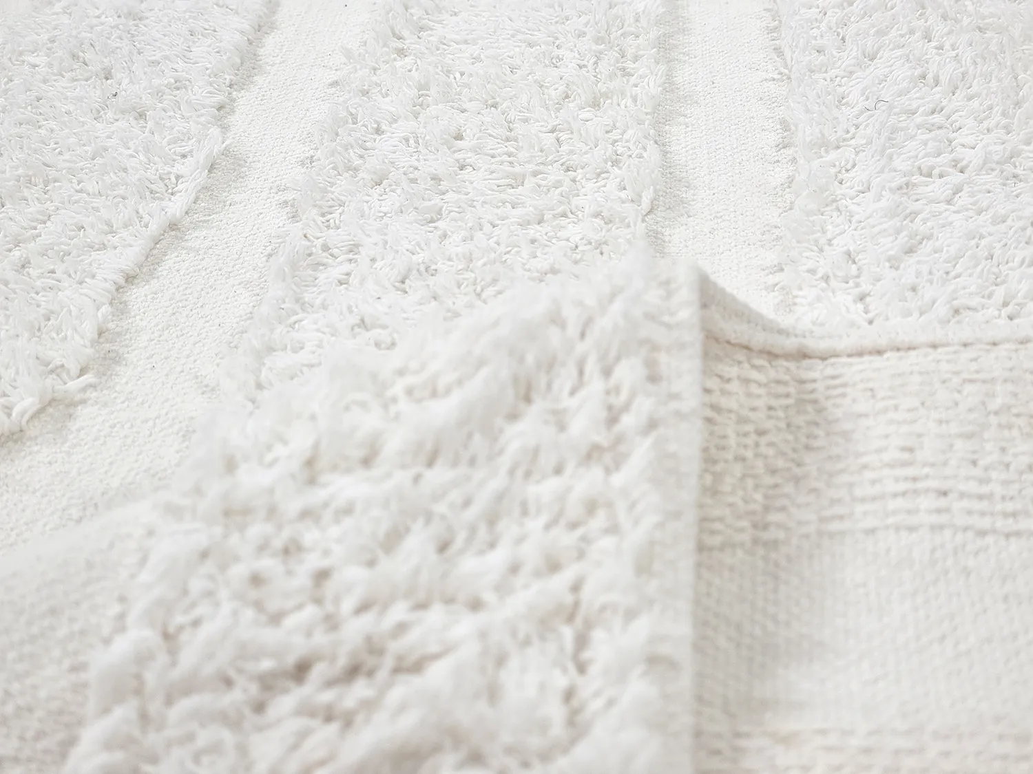 Tapis à poils longs - Fallon Natural Cotton Shaggy (blanc cassé)