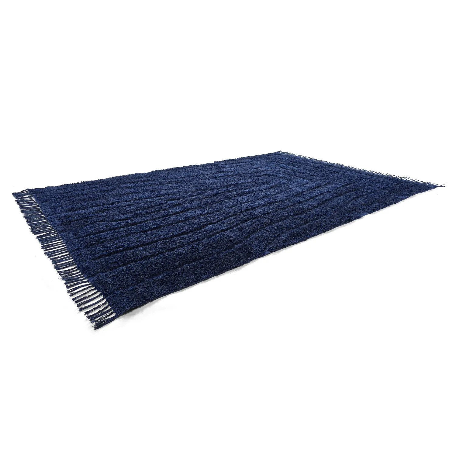 Tapis à poils longs - Farley Natural Cotton Shaggy (modra)