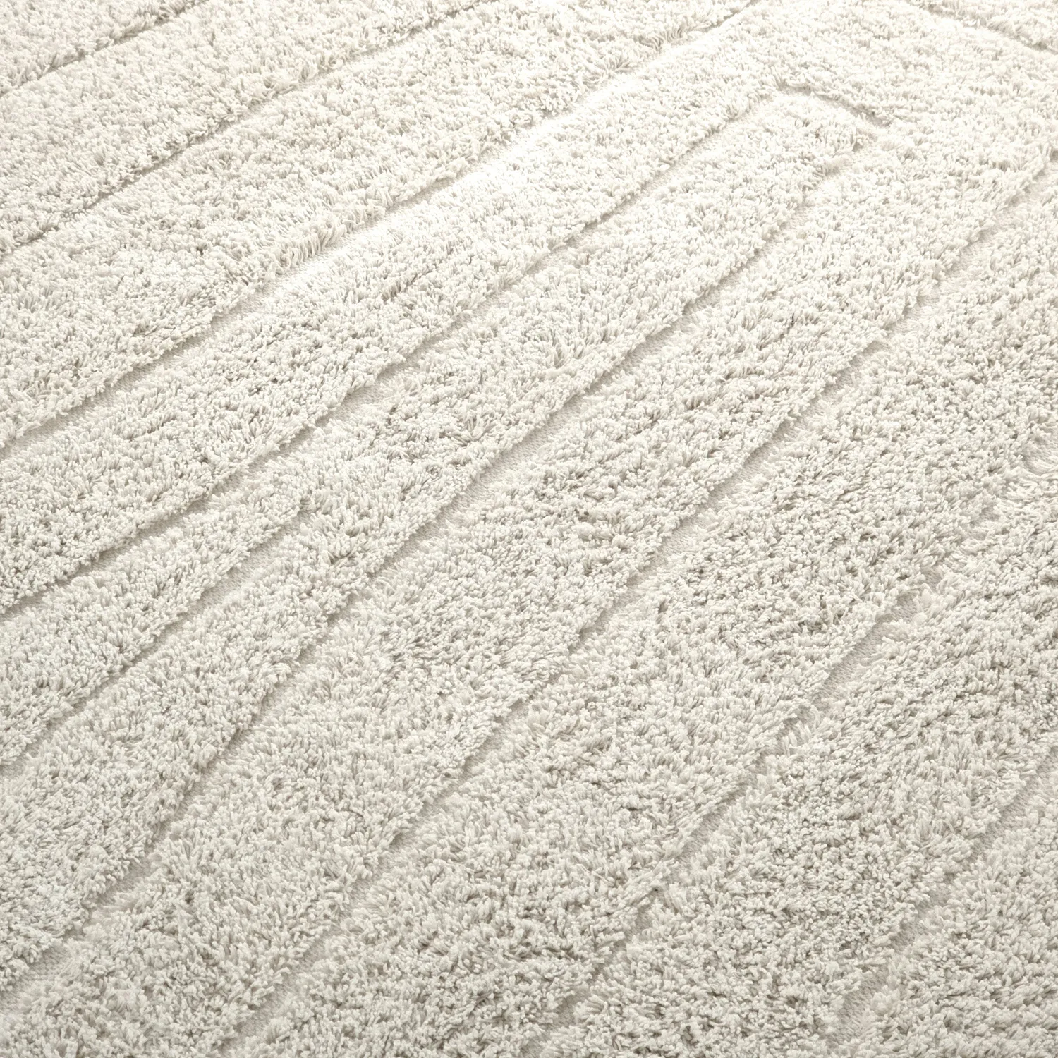 Tapis rond - Farley Natural Cotton Shaggy (umazano bela)