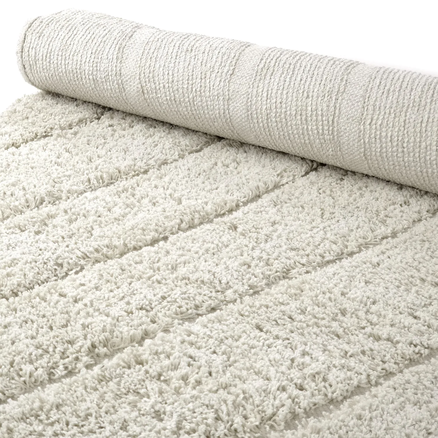 Tapis rond - Farley Natural Cotton Shaggy (umazano bela)