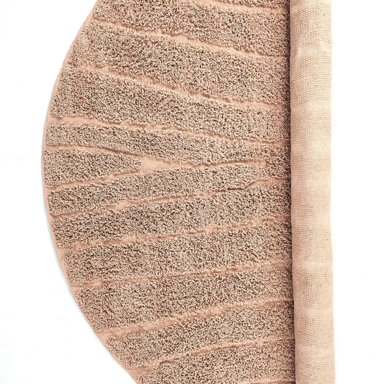 Tapis rond - Farley Natural Cotton Shaggy (roza)