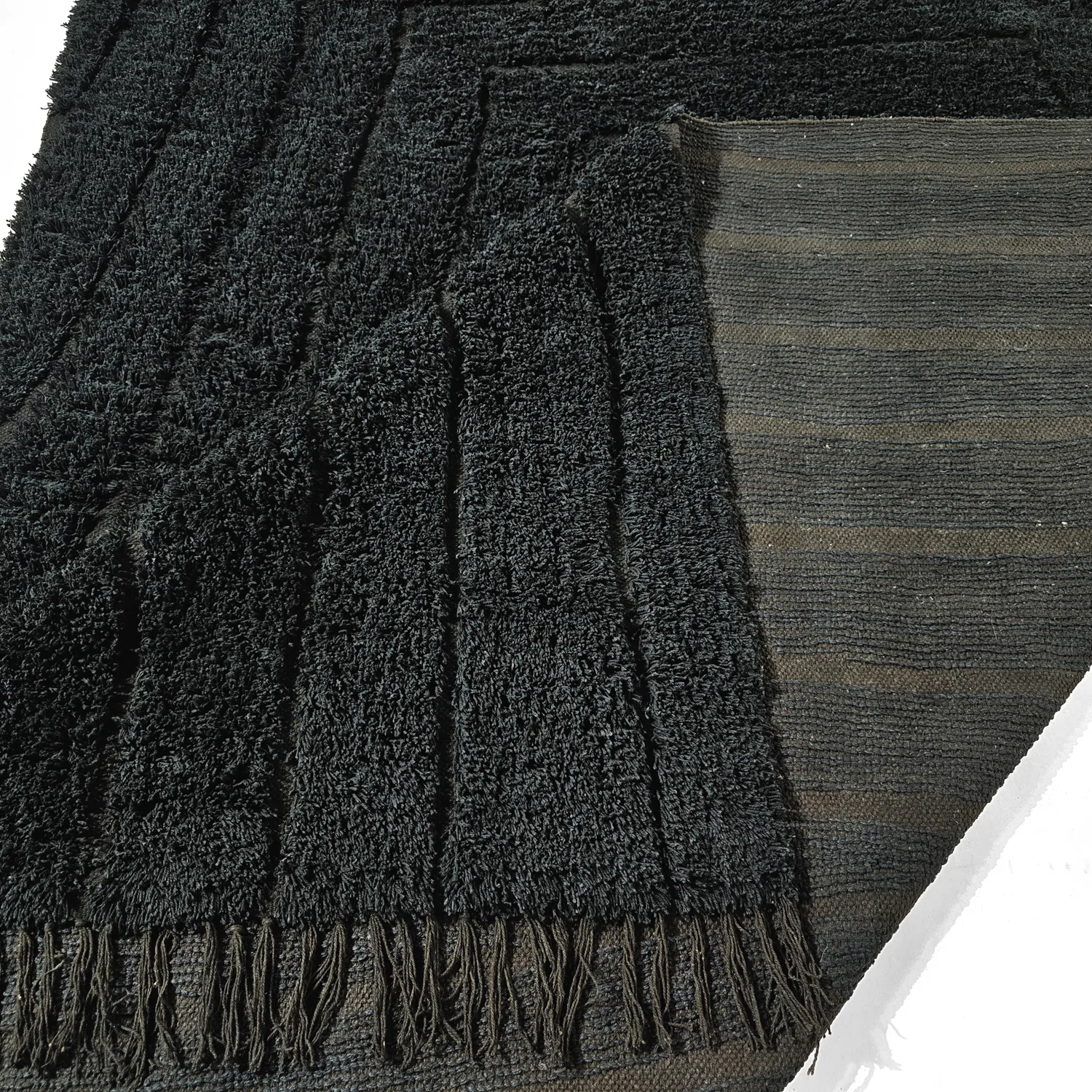 Tapis à poils longs - Farley Natural Cotton Shaggy (črna)