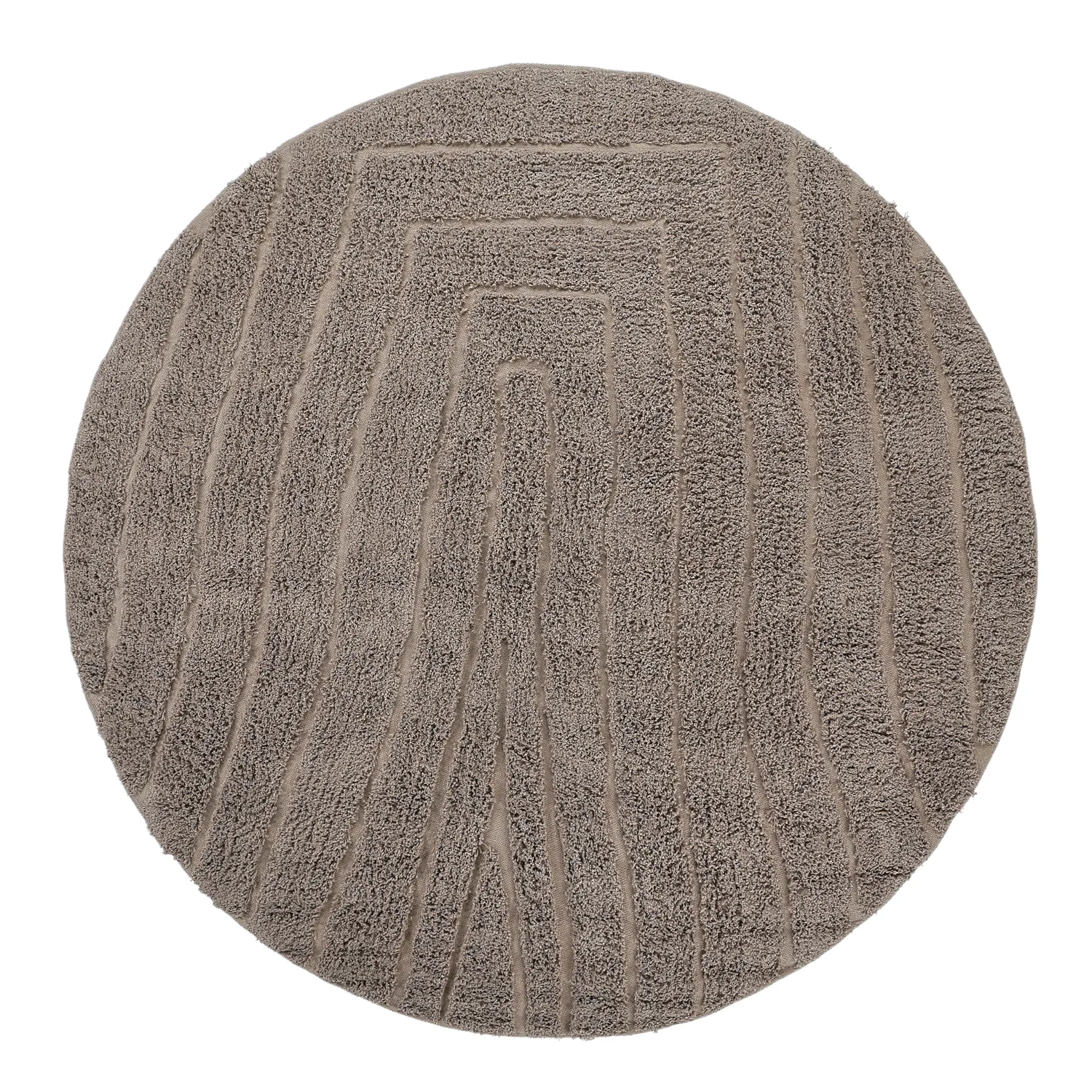 Tapis rond - Farley Natural Cotton Shaggy (taupe)