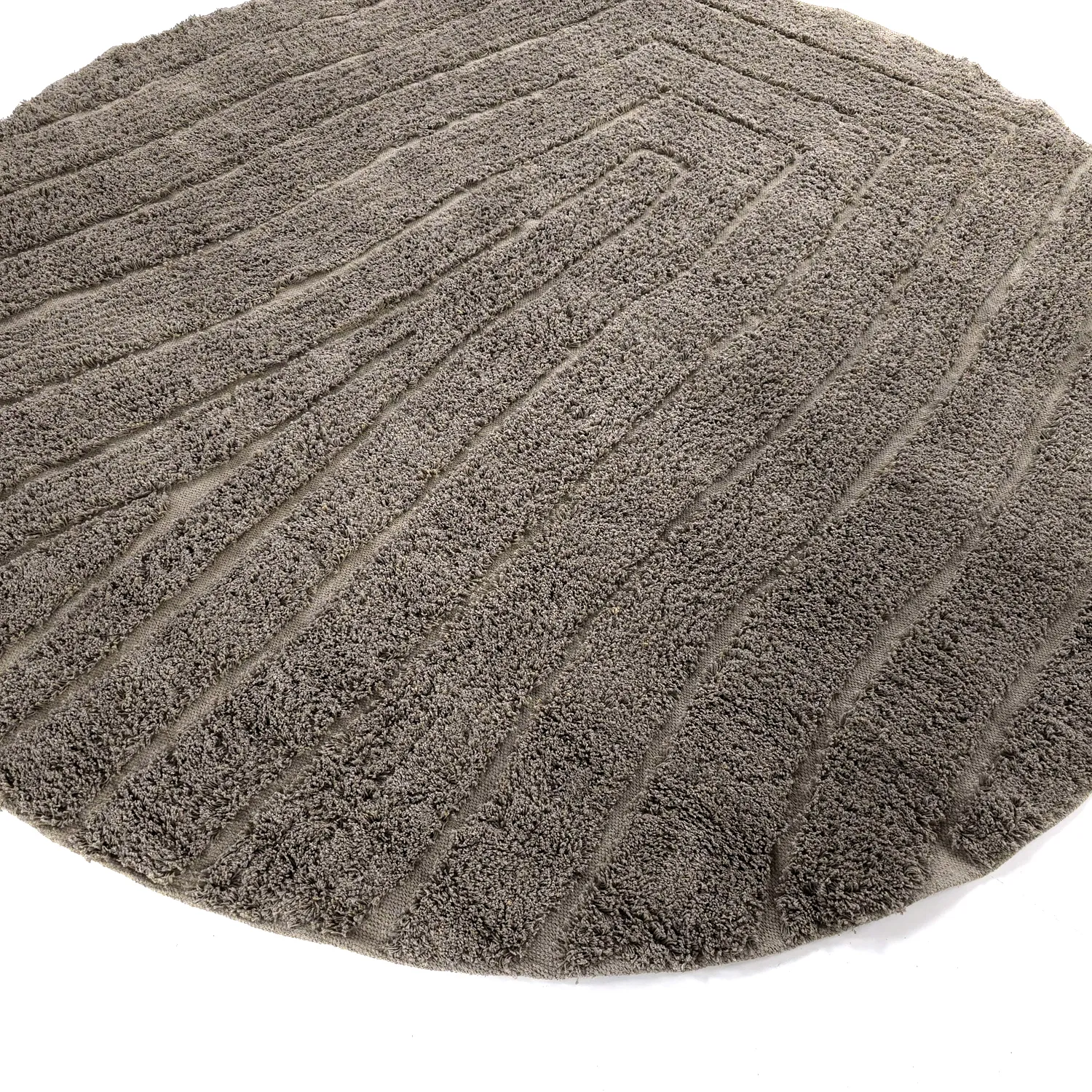 Tapis rond - Farley Natural Cotton Shaggy (taupe)