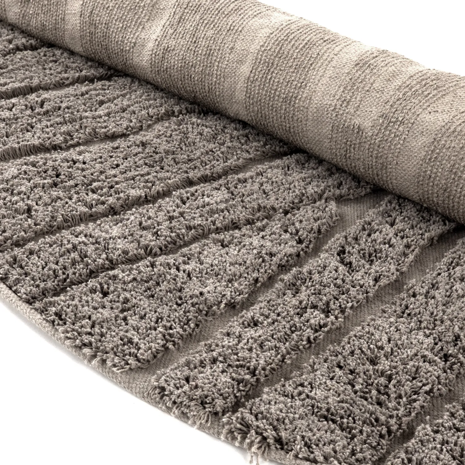 Tapis rond - Farley Natural Cotton Shaggy (taupe)