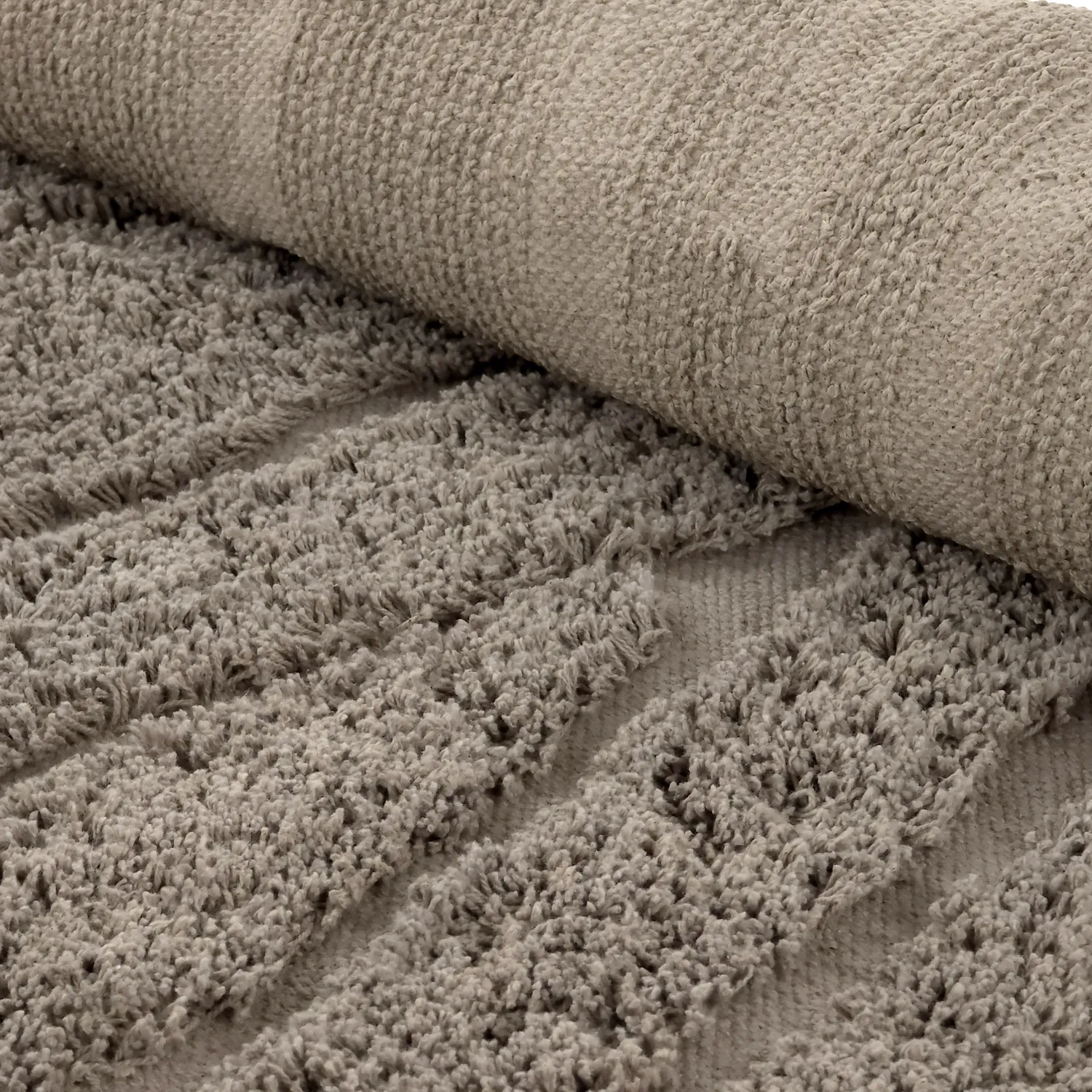 Tapis rond - Farley Natural Cotton Shaggy (taupe)