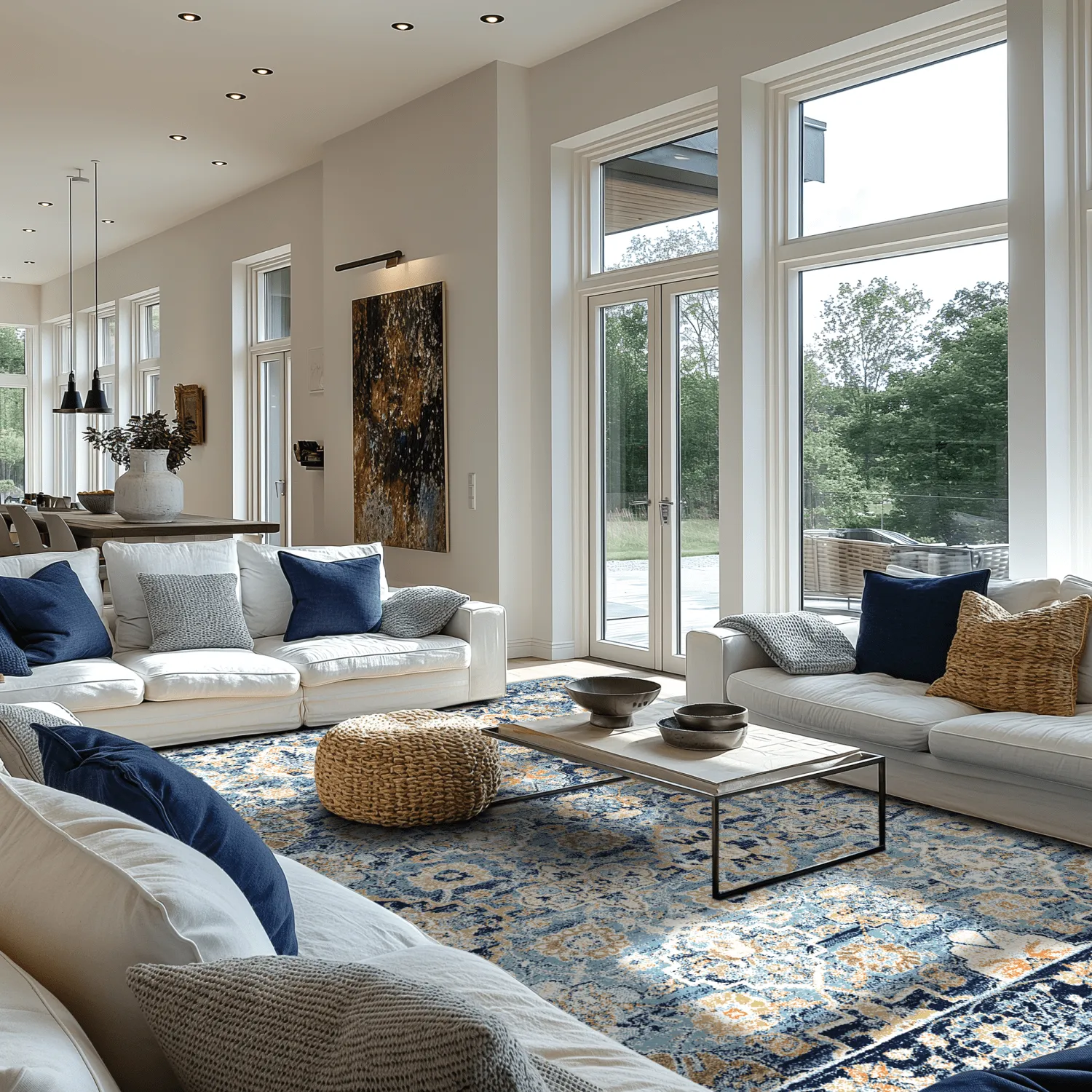 Tapis Wilton - Fernana (bleu/multicolore)