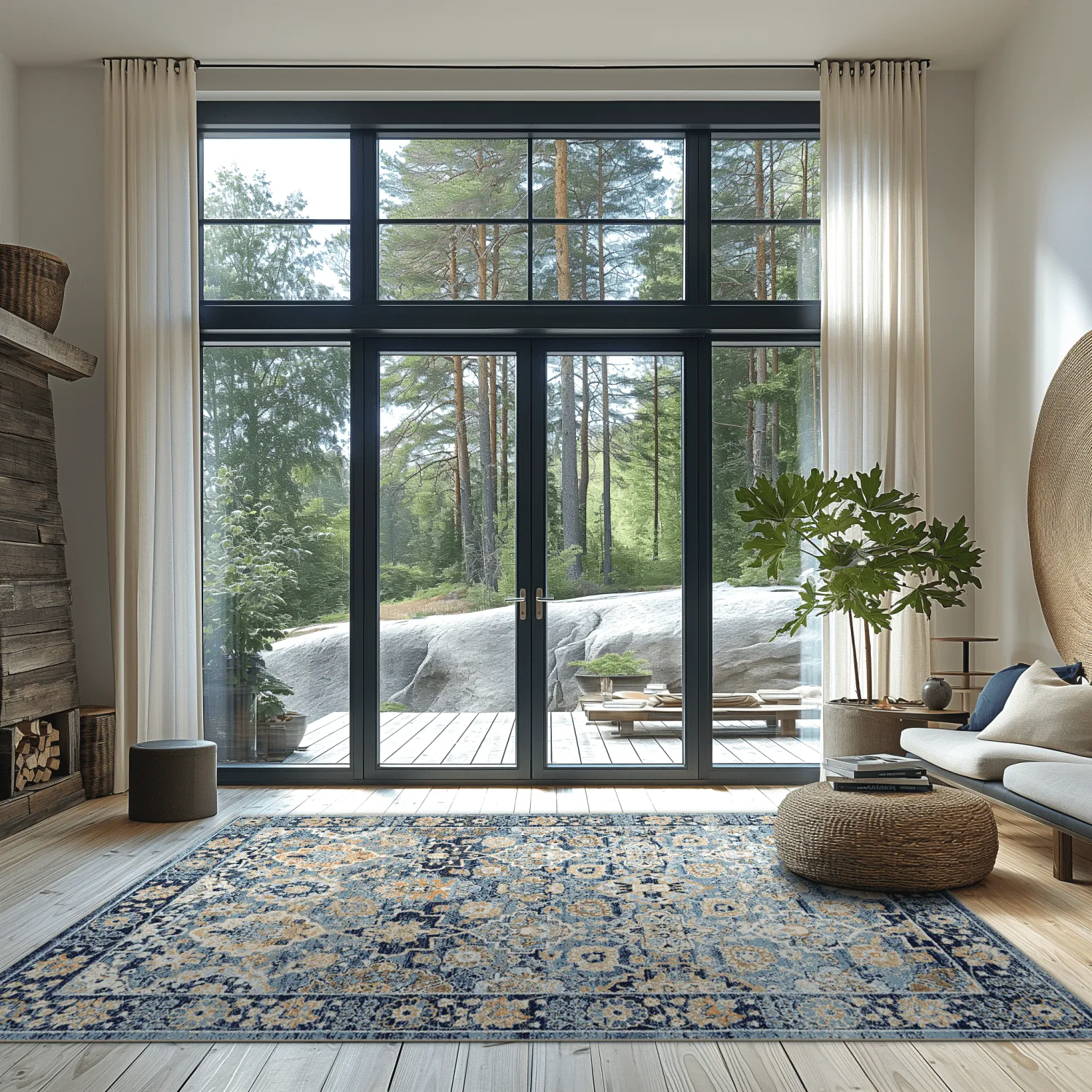 Tapis Wilton - Fernana (bleu/multicolore)