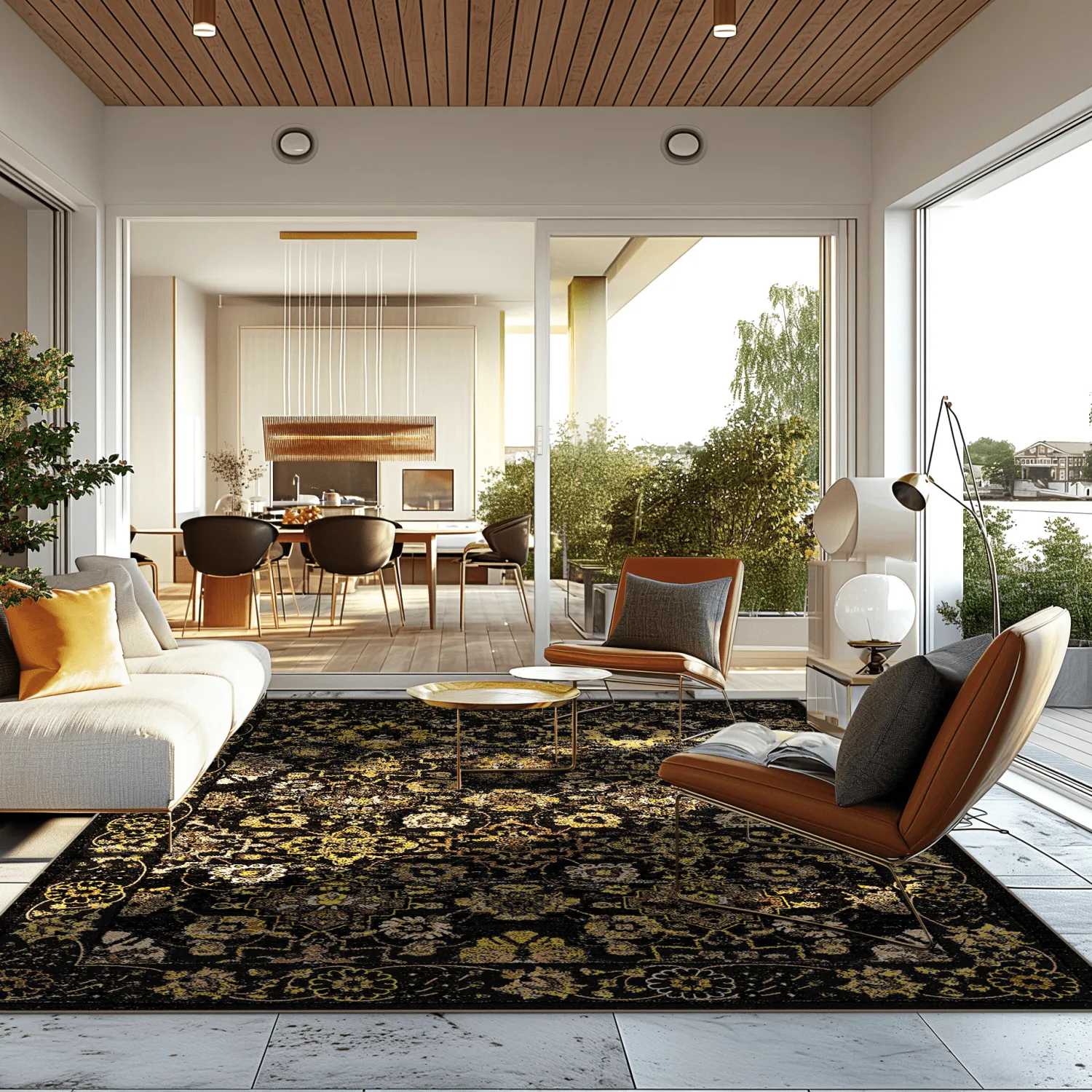 Tapis Wilton - Fernana (noir/doré)