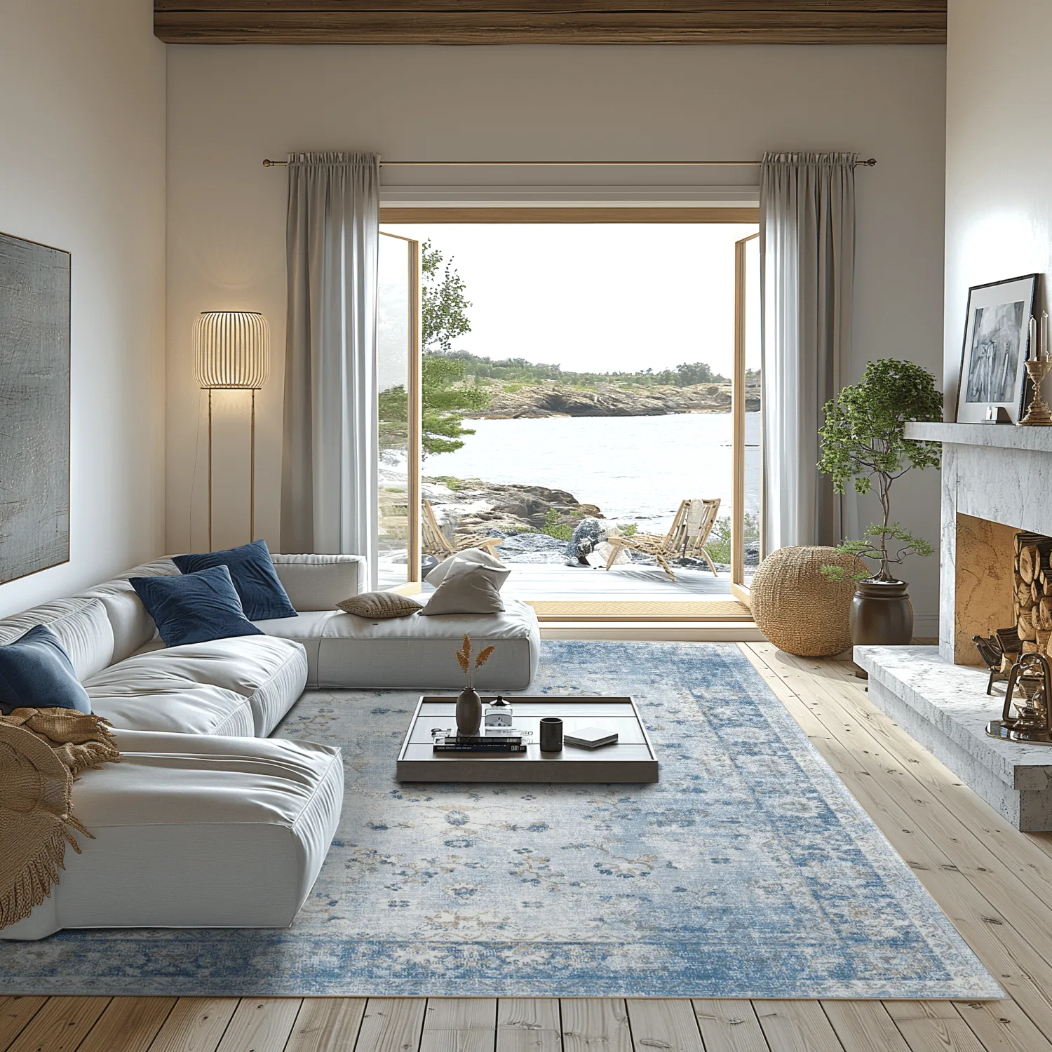 Tapis Wilton - Gombalia (bleu clair)