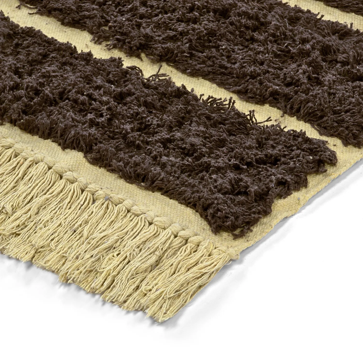 Tapis shaggy - Ikara Natural Cotton Shaggy (marron)
