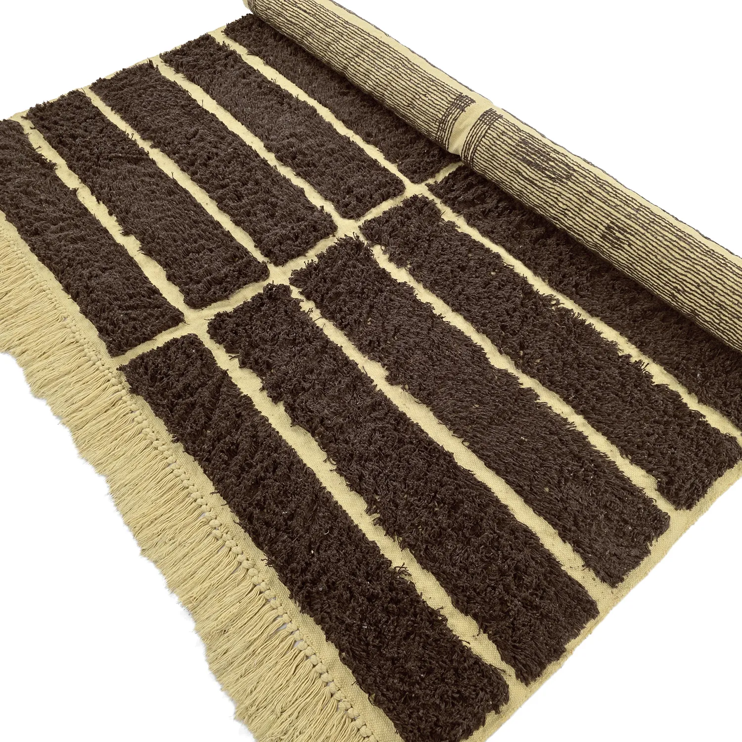Tapis shaggy - Ikara Natural Cotton Shaggy (marron)
