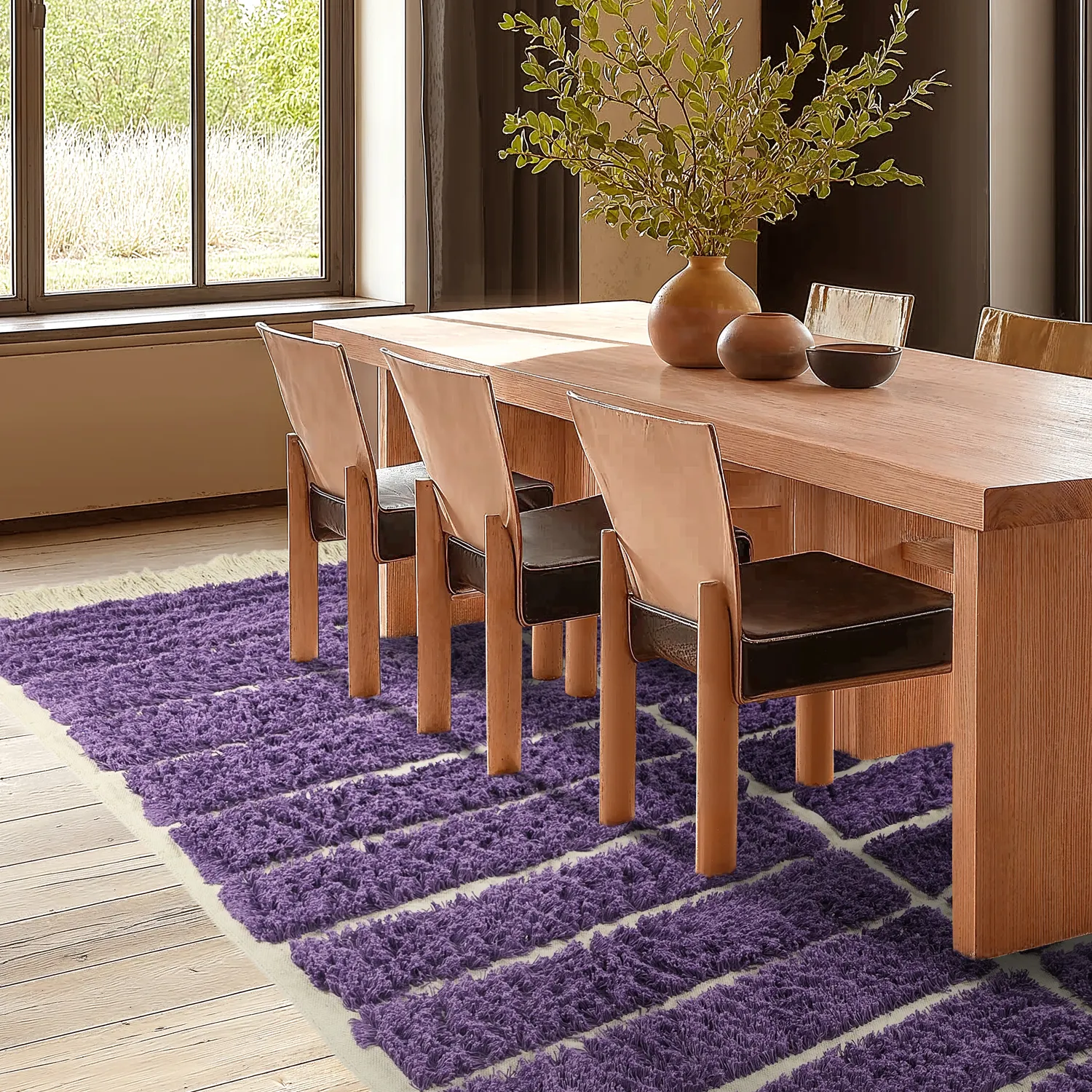 Tapis shaggy - Ikara Natural Cotton Shaggy (violet)