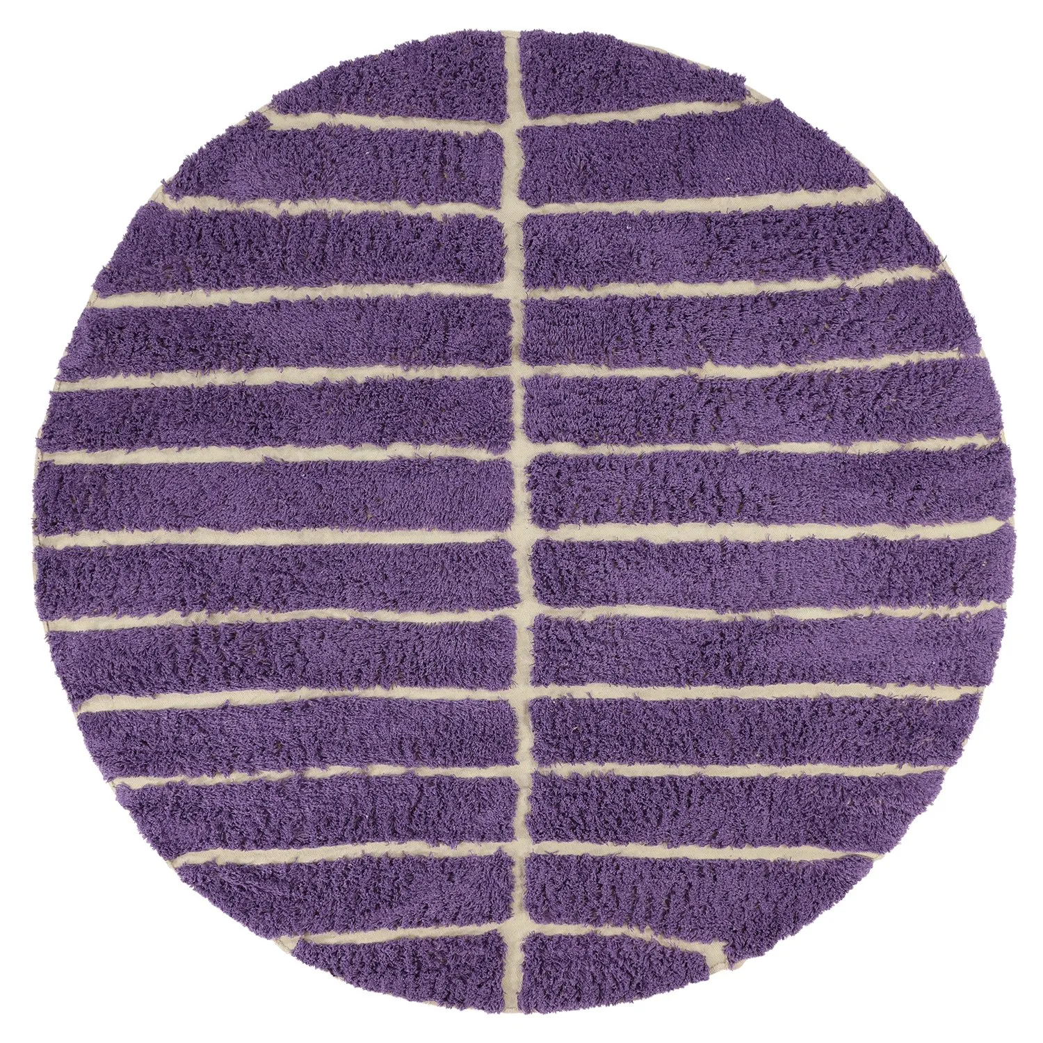 Tapis rond - Ikara Natural Cotton Shaggy (violet)
