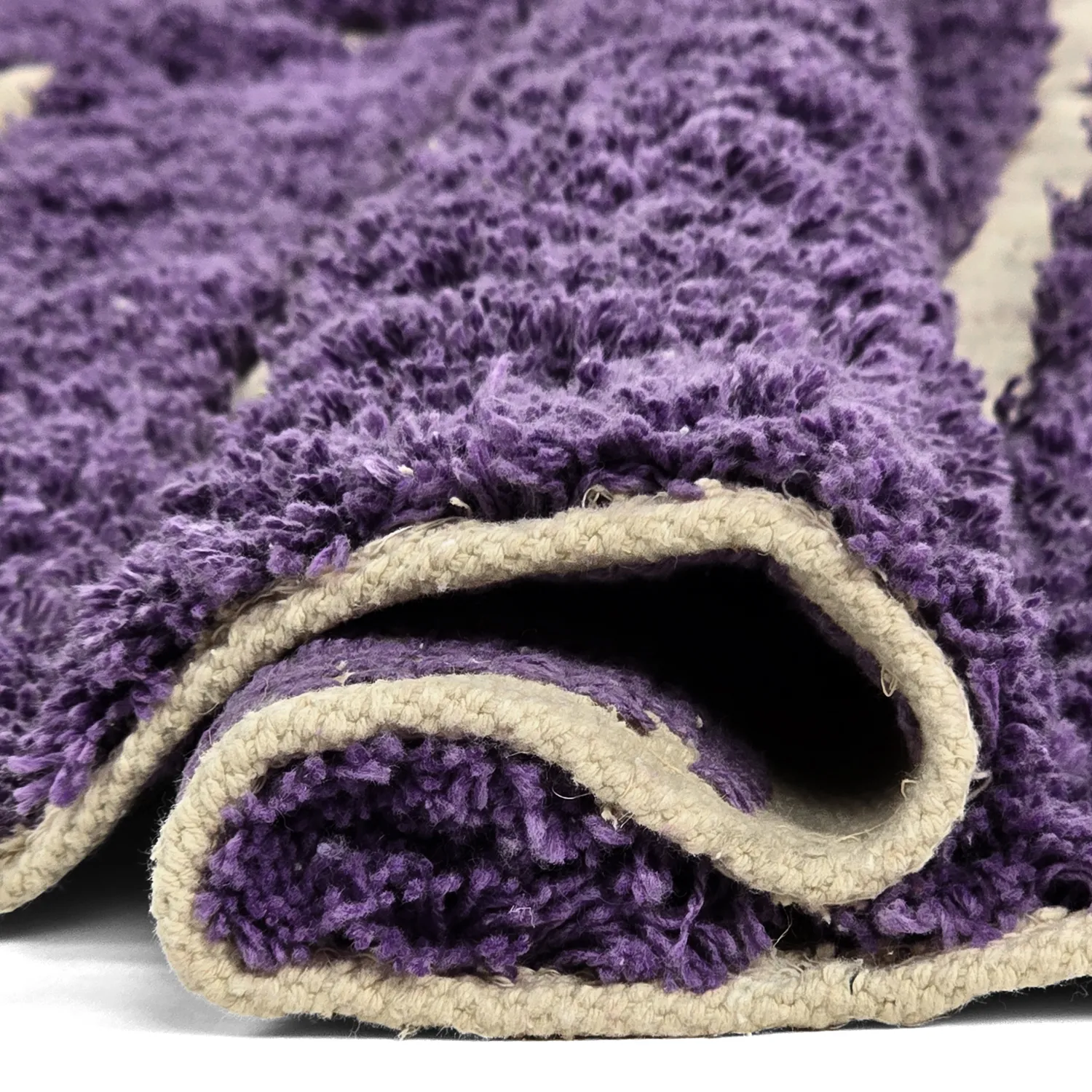 Tapis rond - Ikara Natural Cotton Shaggy (violet)