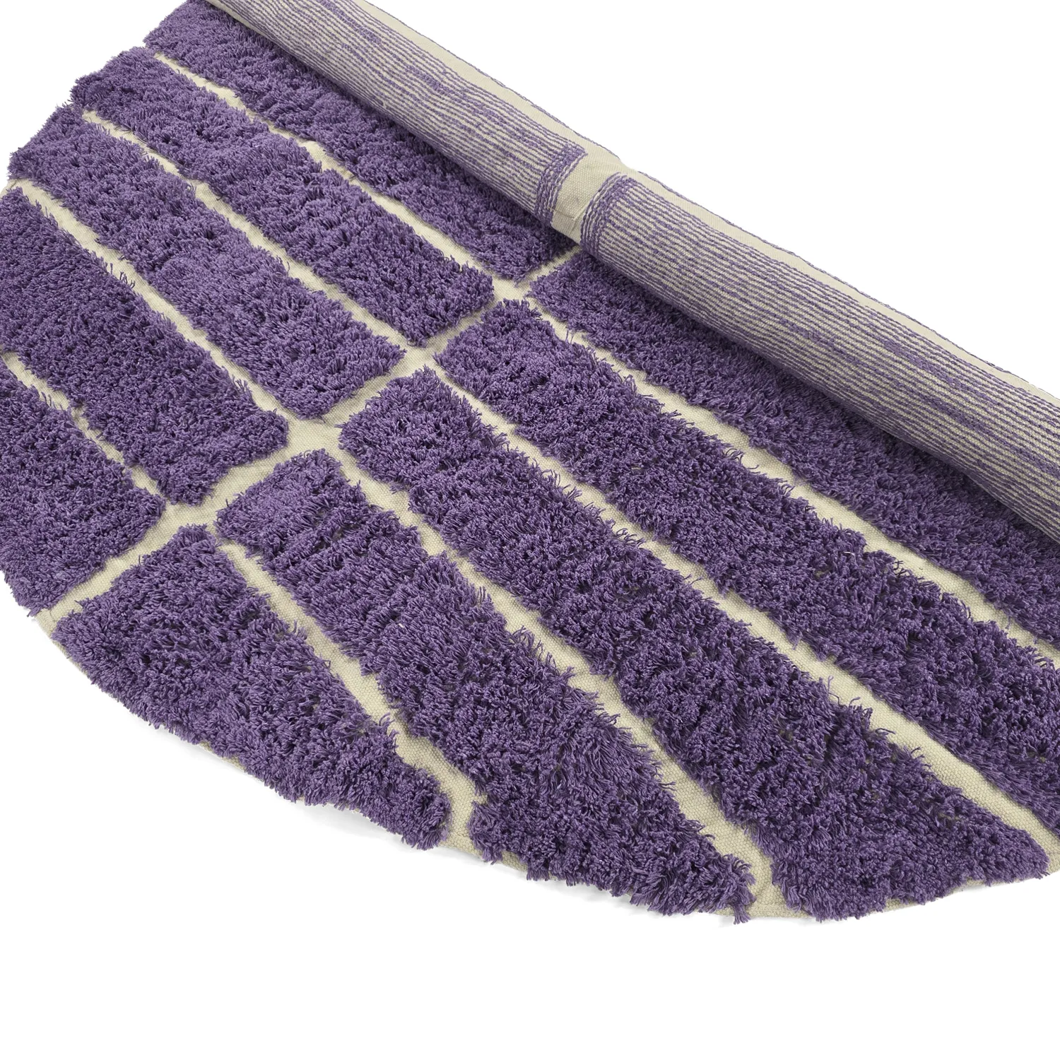 Tapis rond - Ikara Natural Cotton Shaggy (violet)