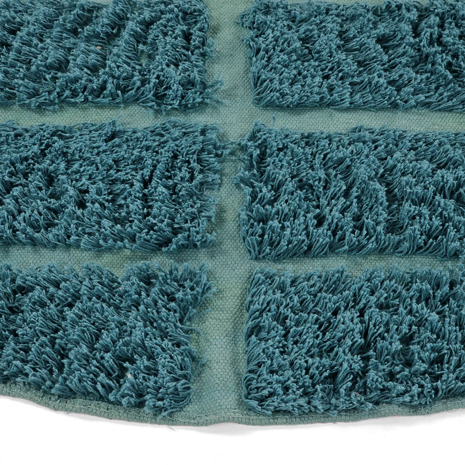 Tapis rond - Ikara Natural Cotton Shaggy (turquoise)