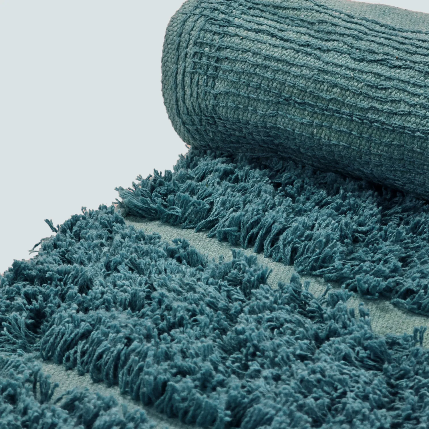 Tapis rond - Ikara Natural Cotton Shaggy (turquoise)