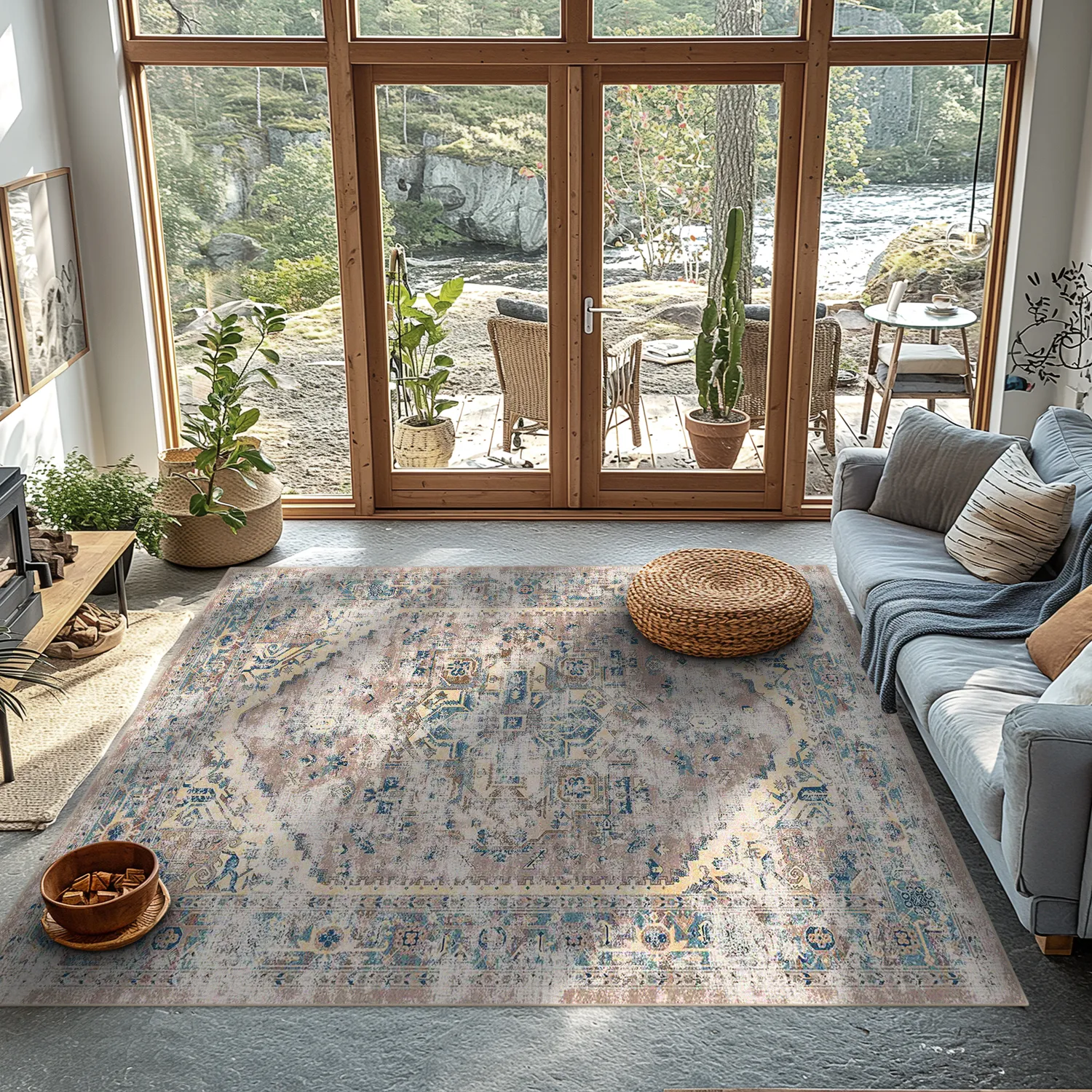 Tapis Wilton - Javis (bleu/multicolore)