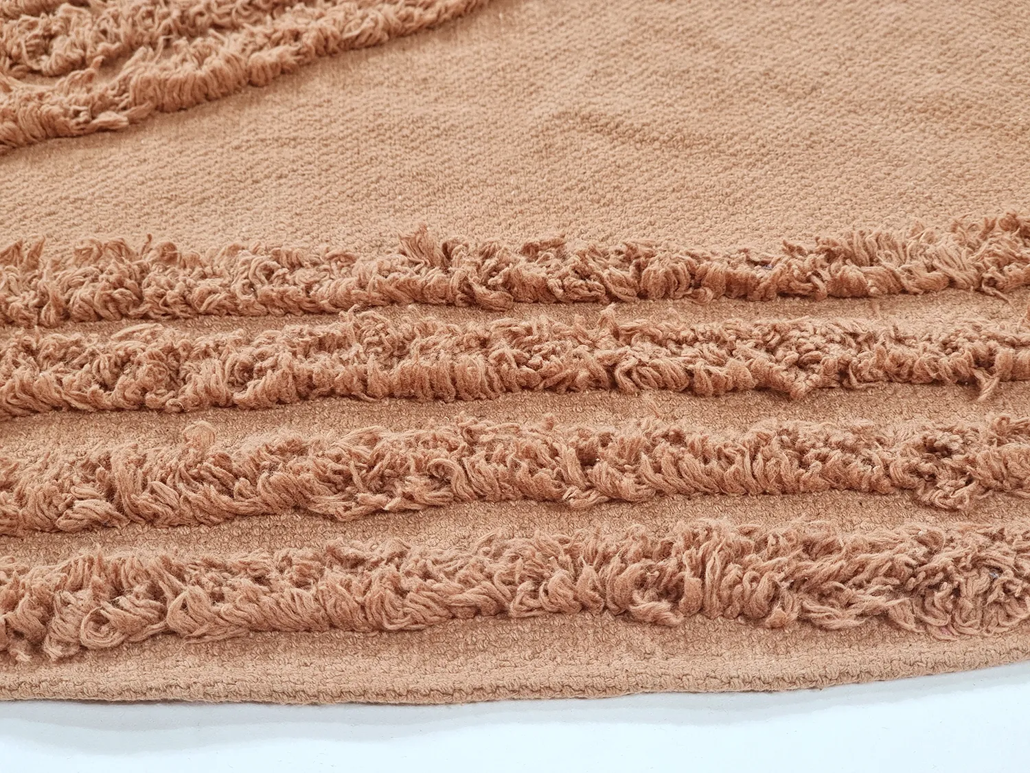 Tapis rond - Jovie Natural Cotton Shaggy (terre cuite)