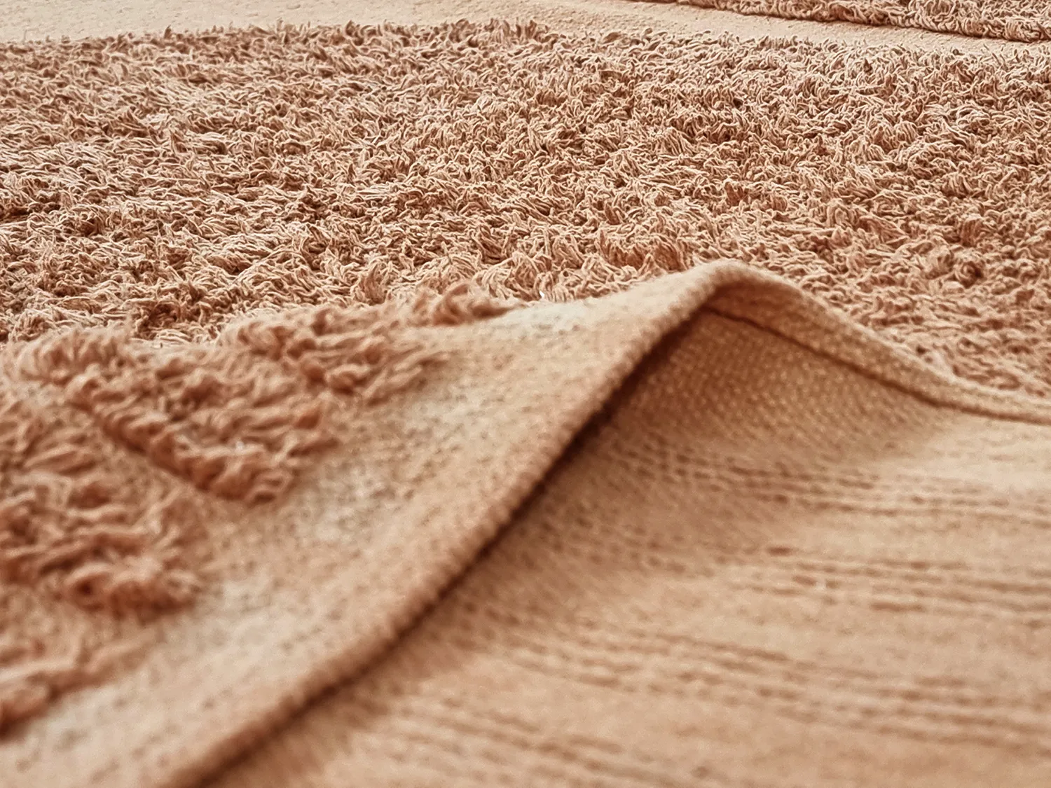 Tapis rond - Jovie Natural Cotton Shaggy (terre cuite)