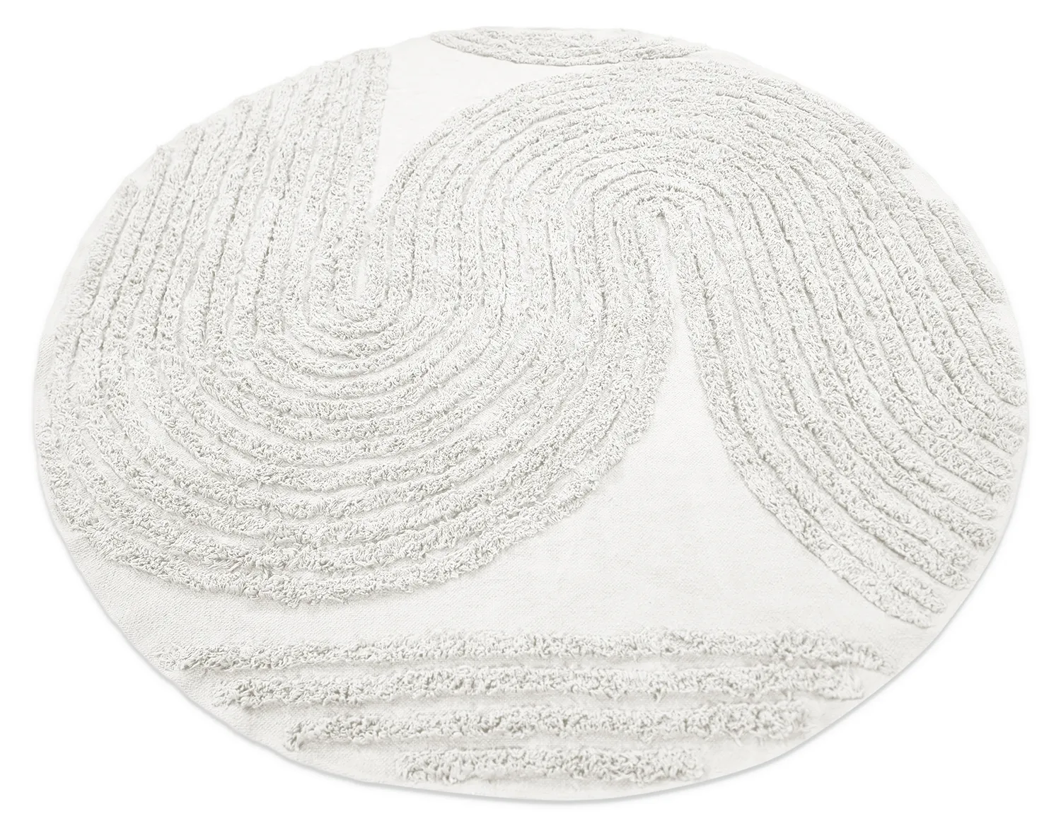 Tapis rond - Jovie Natural Cotton Shaggy (blanc cassé)
