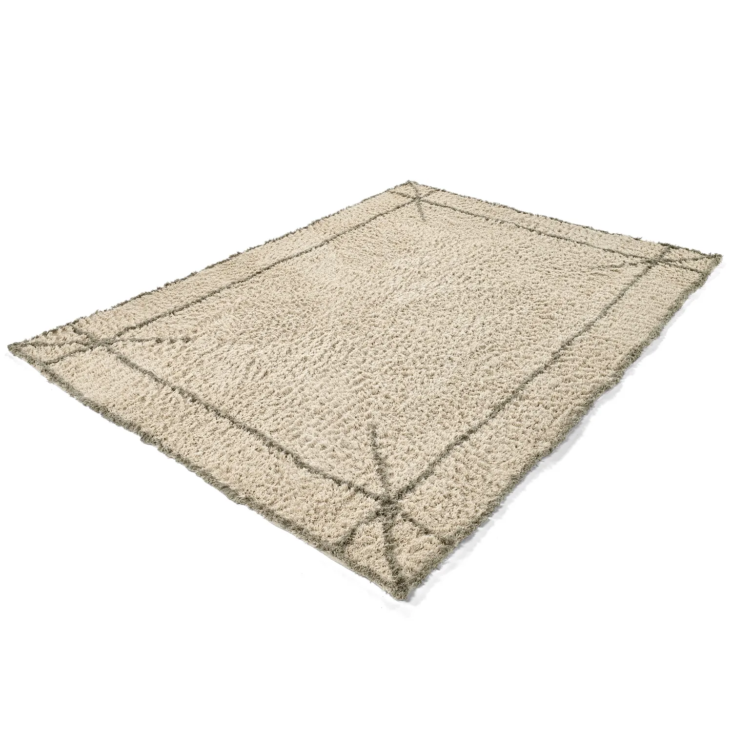 Tapis à poils longs - Kairi Natural Cotton Shaggy (beige/taupe)