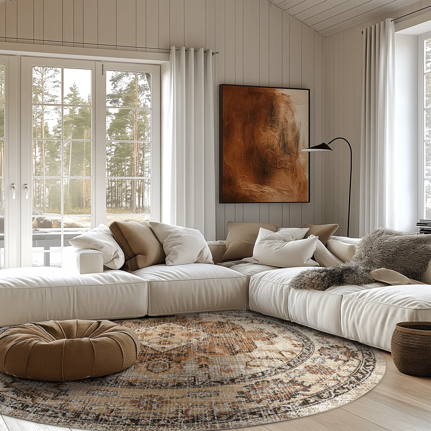 Tapis rond - Siliana (beige)