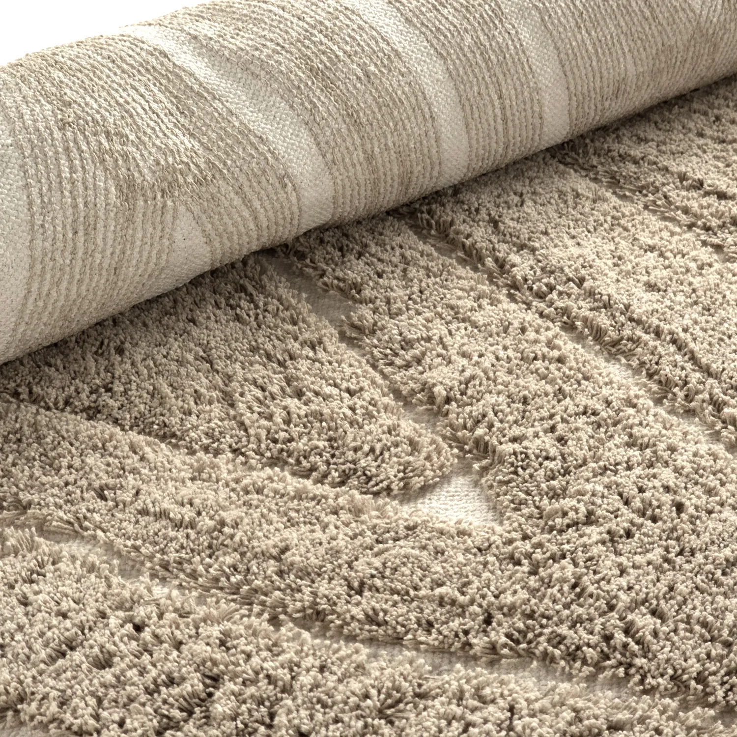 Tapis à poils longs - Kindon Natural Cotton Shaggy (bež/bela)