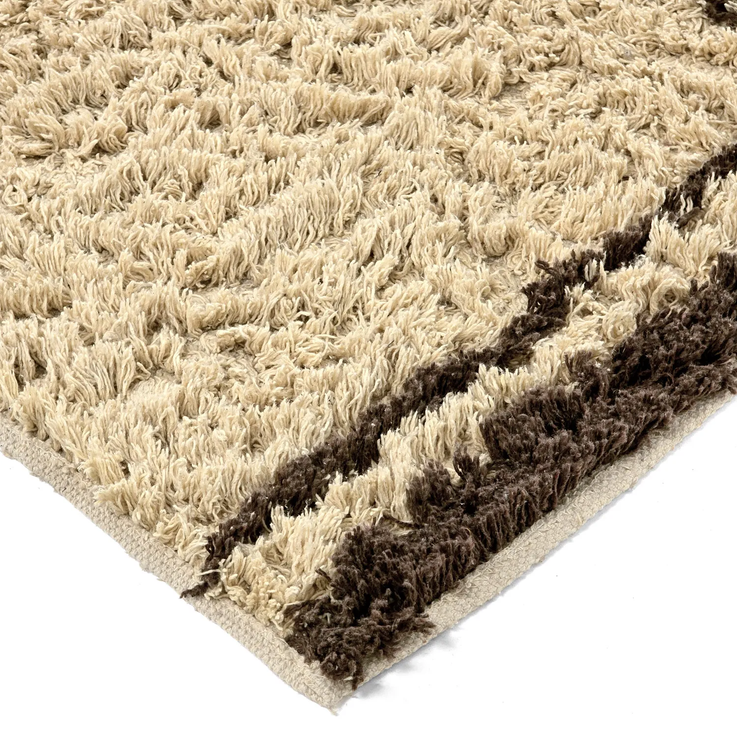 Tapis shaggy - Lana Natural Cotton Shaggy (beige/marron)