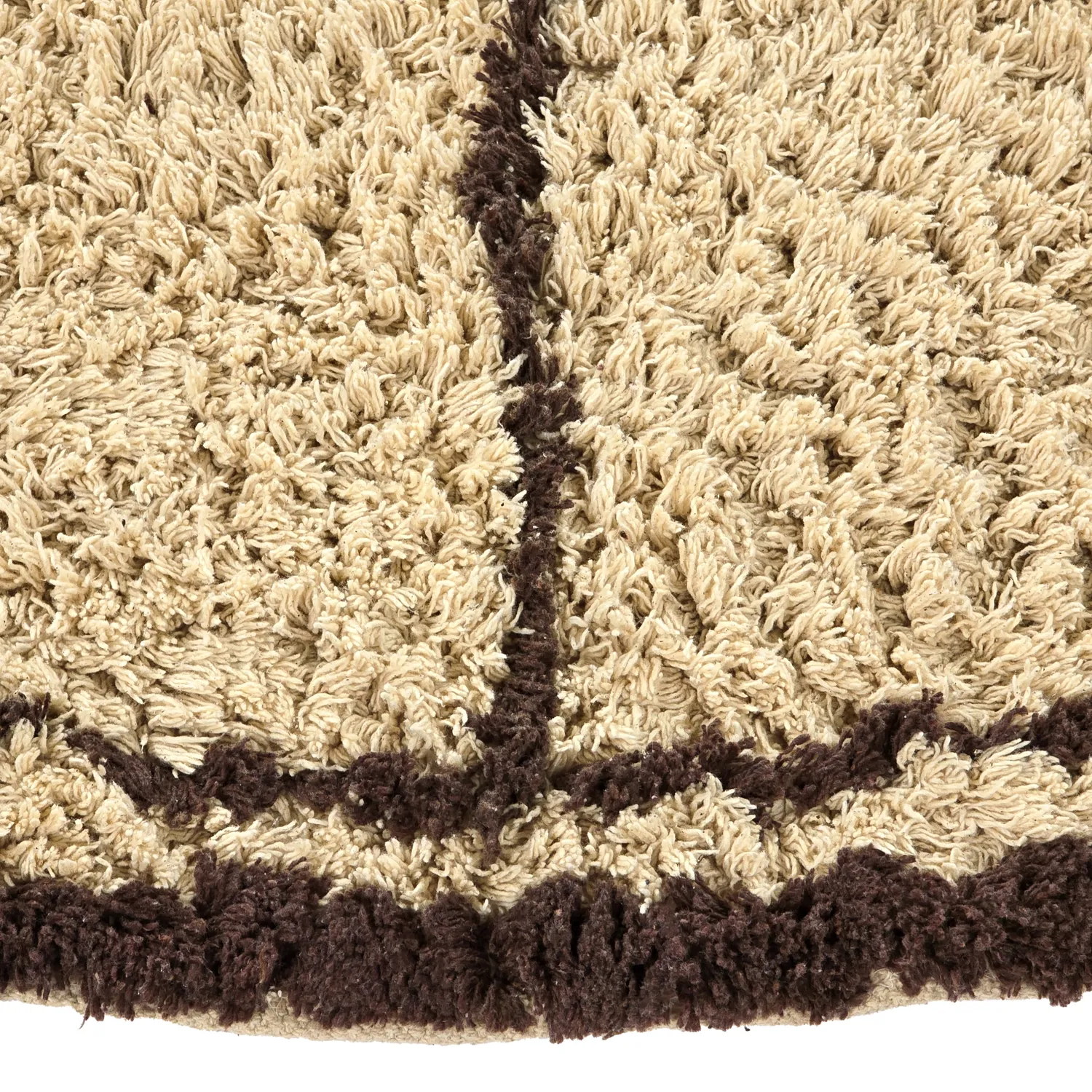 Tapis rond - Lana Natural Cotton Shaggy (beige/marron)