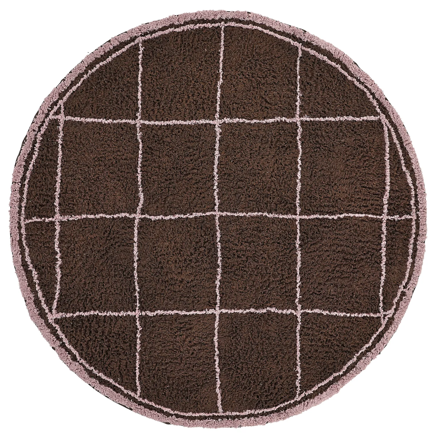 Tapis rond - Lana Natural Cotton Shaggy (marron)