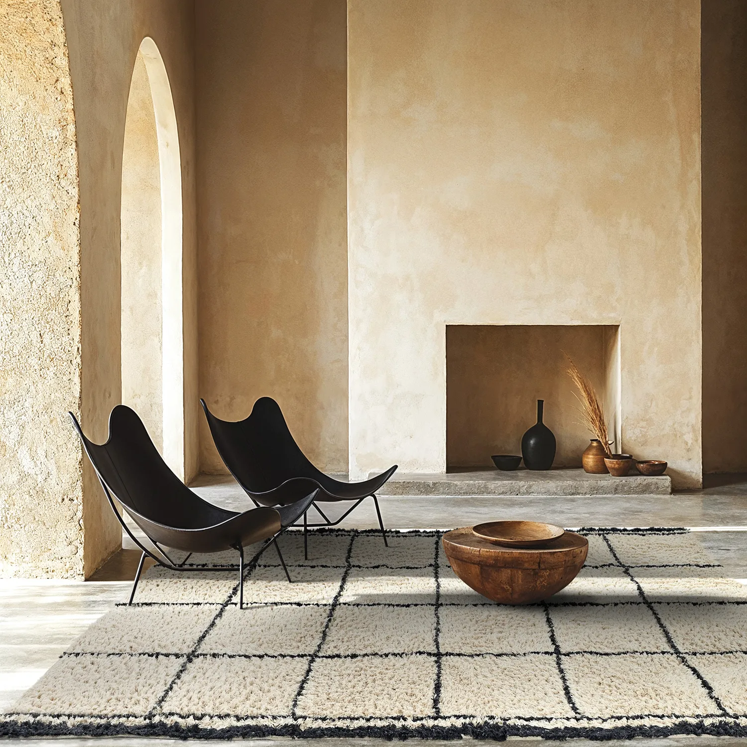 Tapis shaggy - Lana Natural Cotton Shaggy (crème/gris foncé)