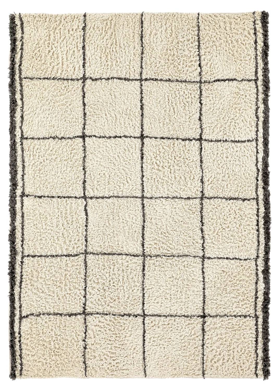 Tapis shaggy - Lana Natural Cotton Shaggy (crème/gris foncé)