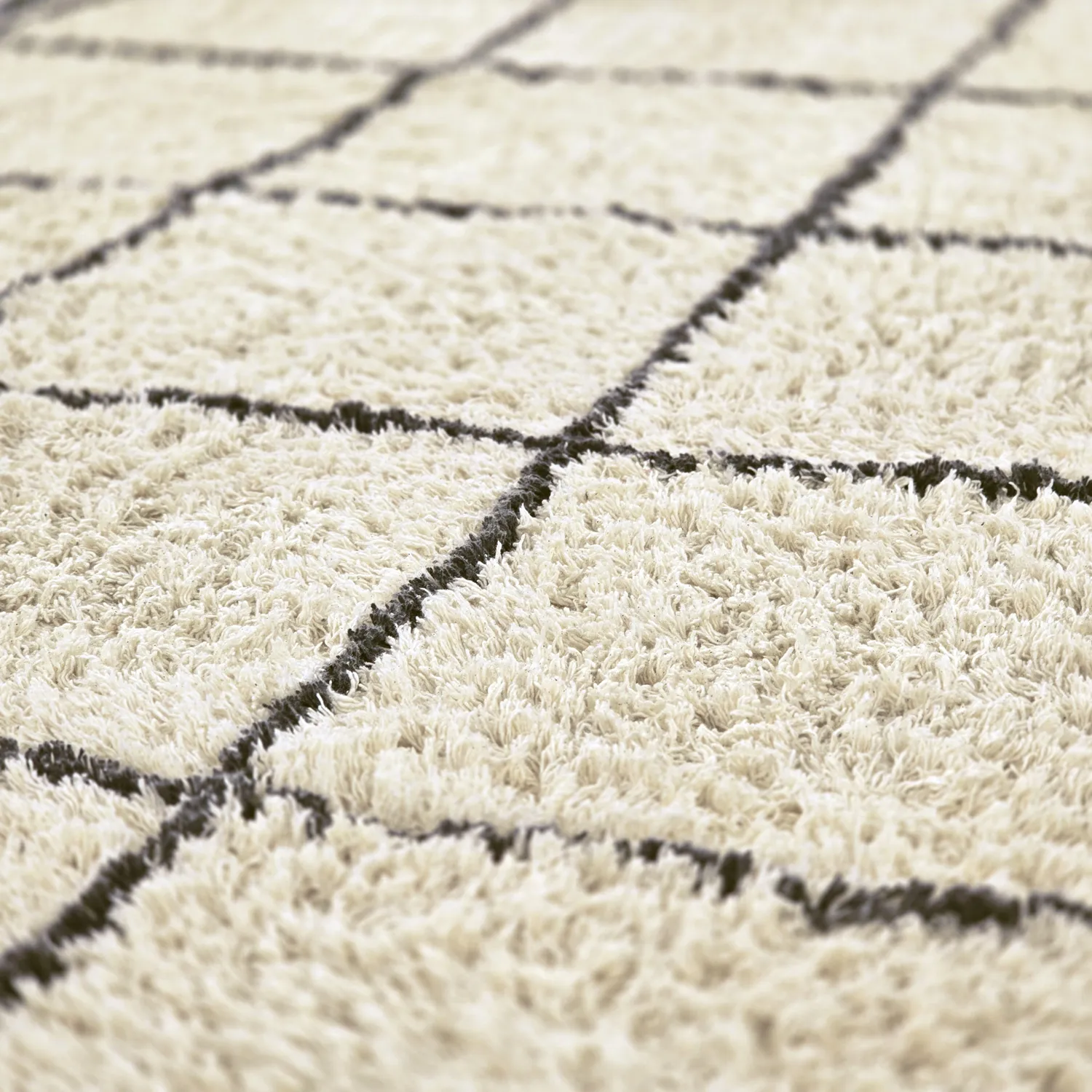 Tapis shaggy - Lana Natural Cotton Shaggy (crème/gris foncé)