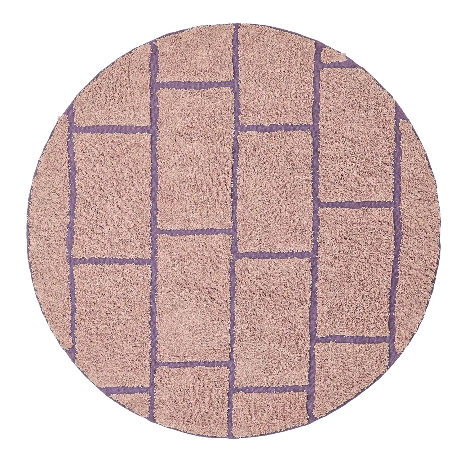 Tapis rond - Lindley Natural Cotton Shaggy (roza/vijolična)