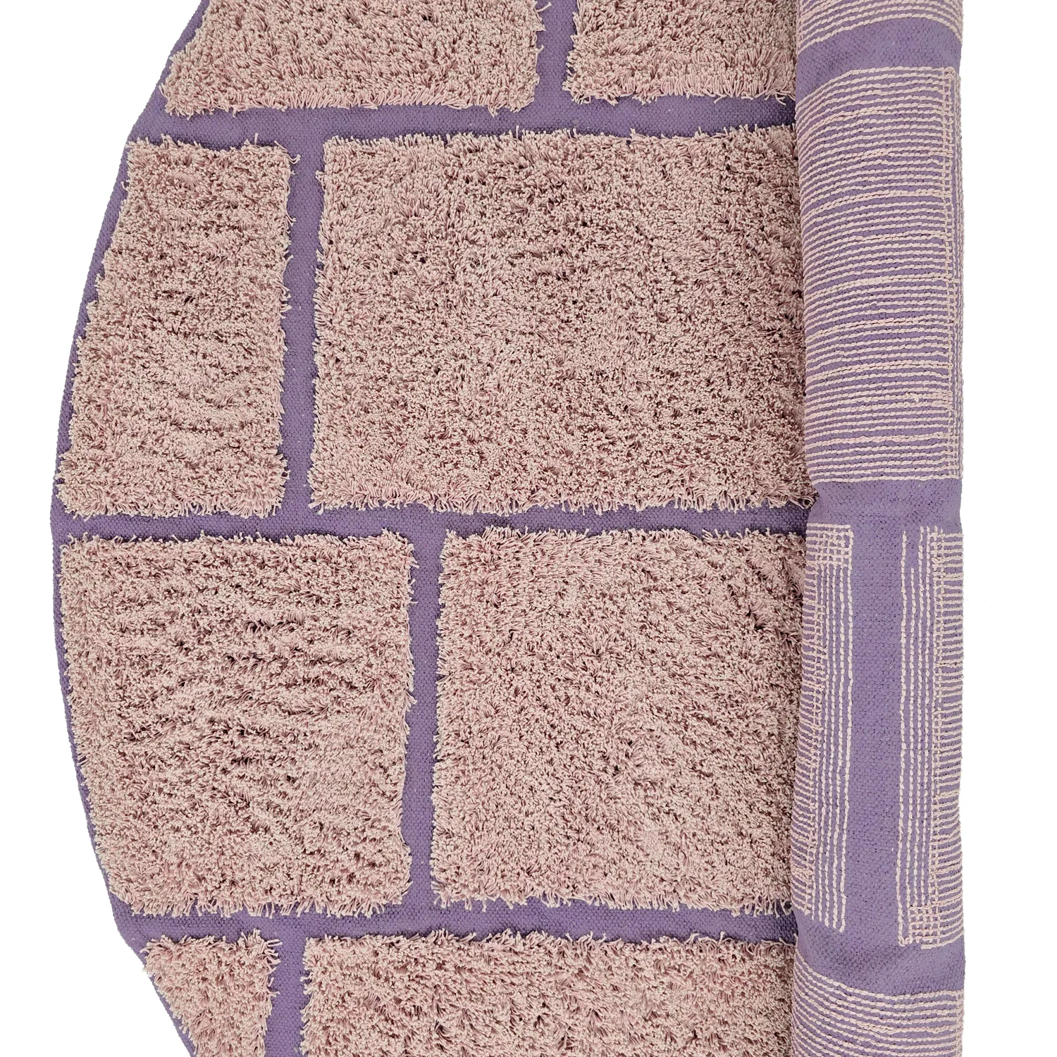 Tapis rond - Lindley Natural Cotton Shaggy (roza/vijolična)