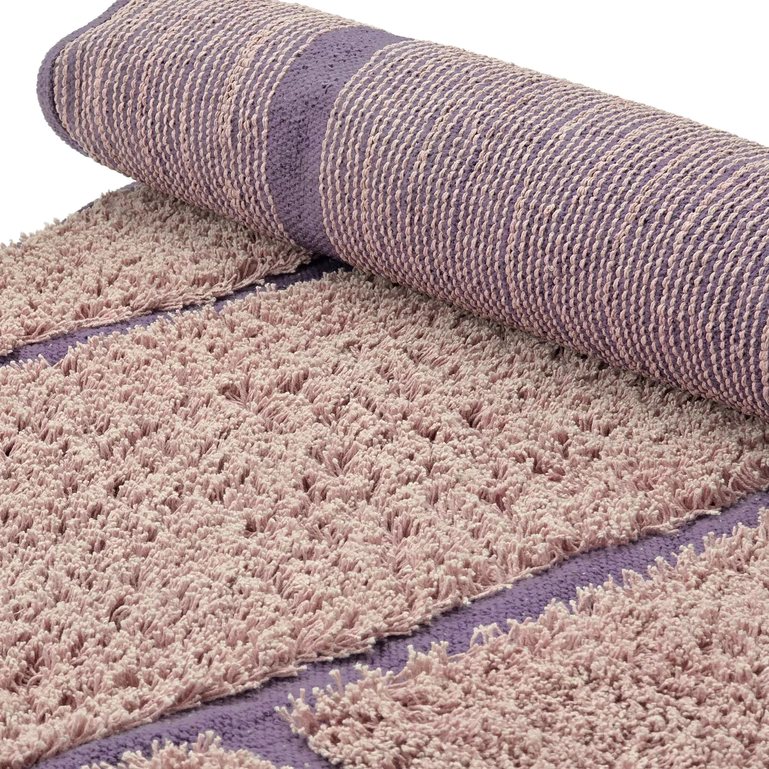 Tapis rond - Lindley Natural Cotton Shaggy (roza/vijolična)