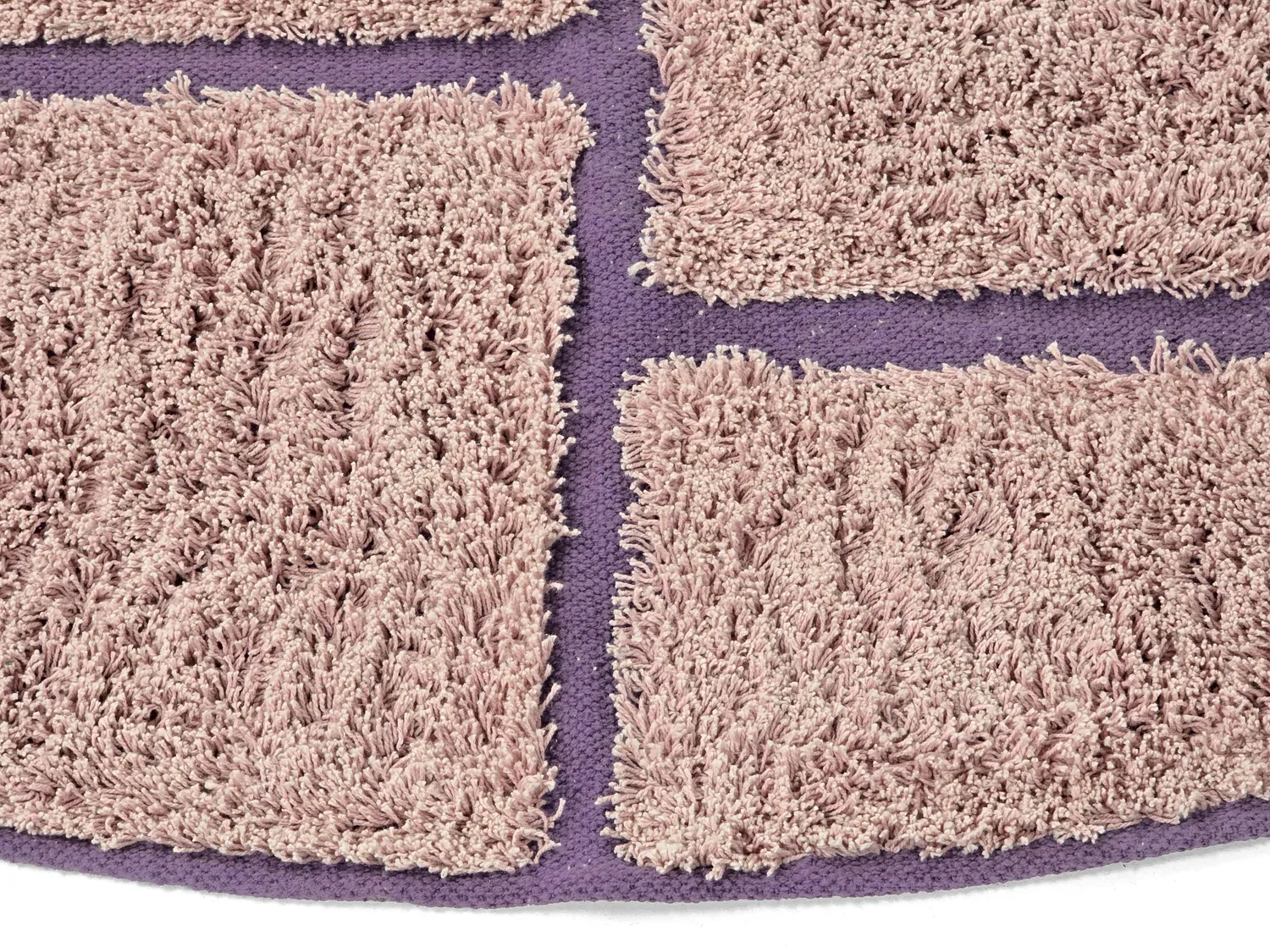 Tapis rond - Lindley Natural Cotton Shaggy (roza/vijolična)