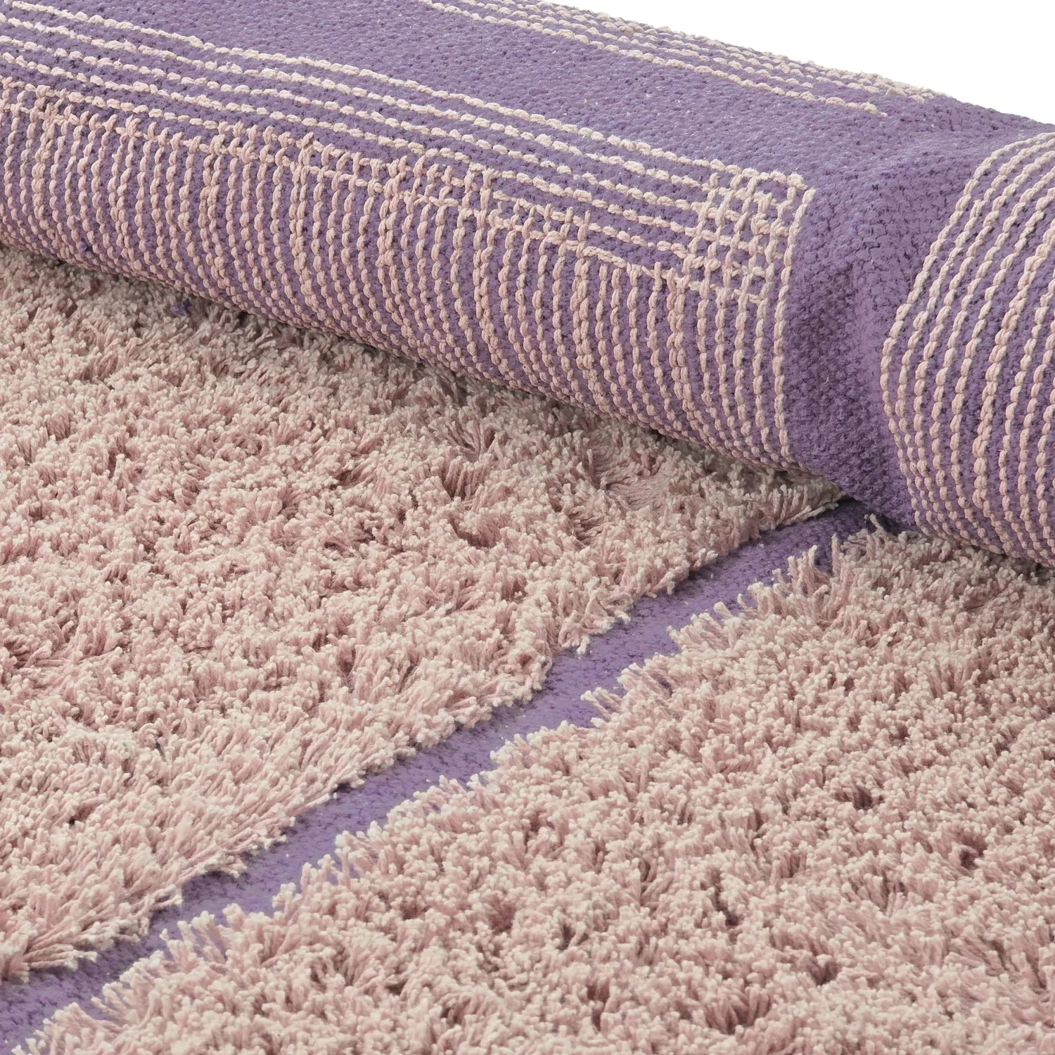 Tapis rond - Lindley Natural Cotton Shaggy (roza/vijolična)